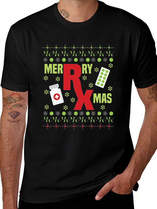 Merry Rx-Mas Ugly Christmas Sweater Style T-Shirt