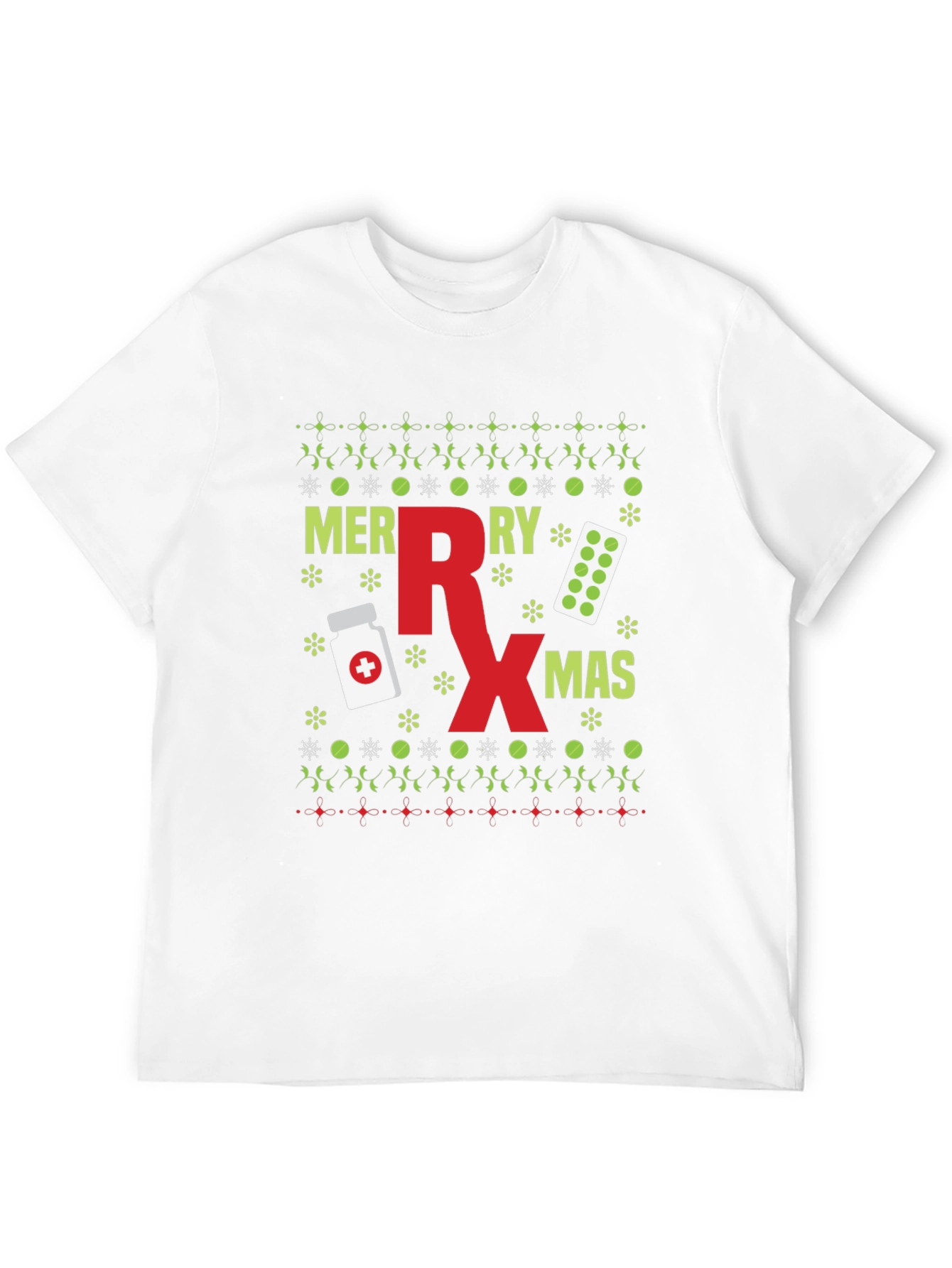 Merry Rx-Mas Ugly Christmas Sweater Style T-Shirt