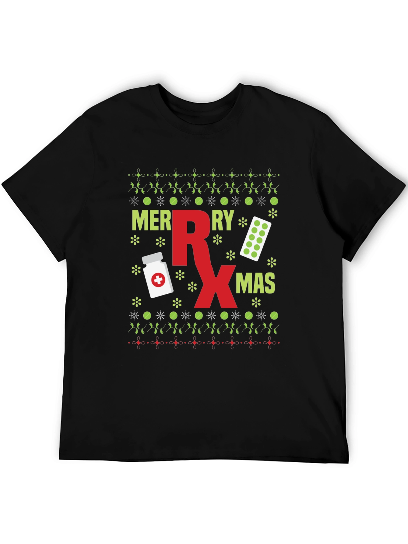 Merry Rx-Mas Ugly Christmas Sweater Style T-Shirt
