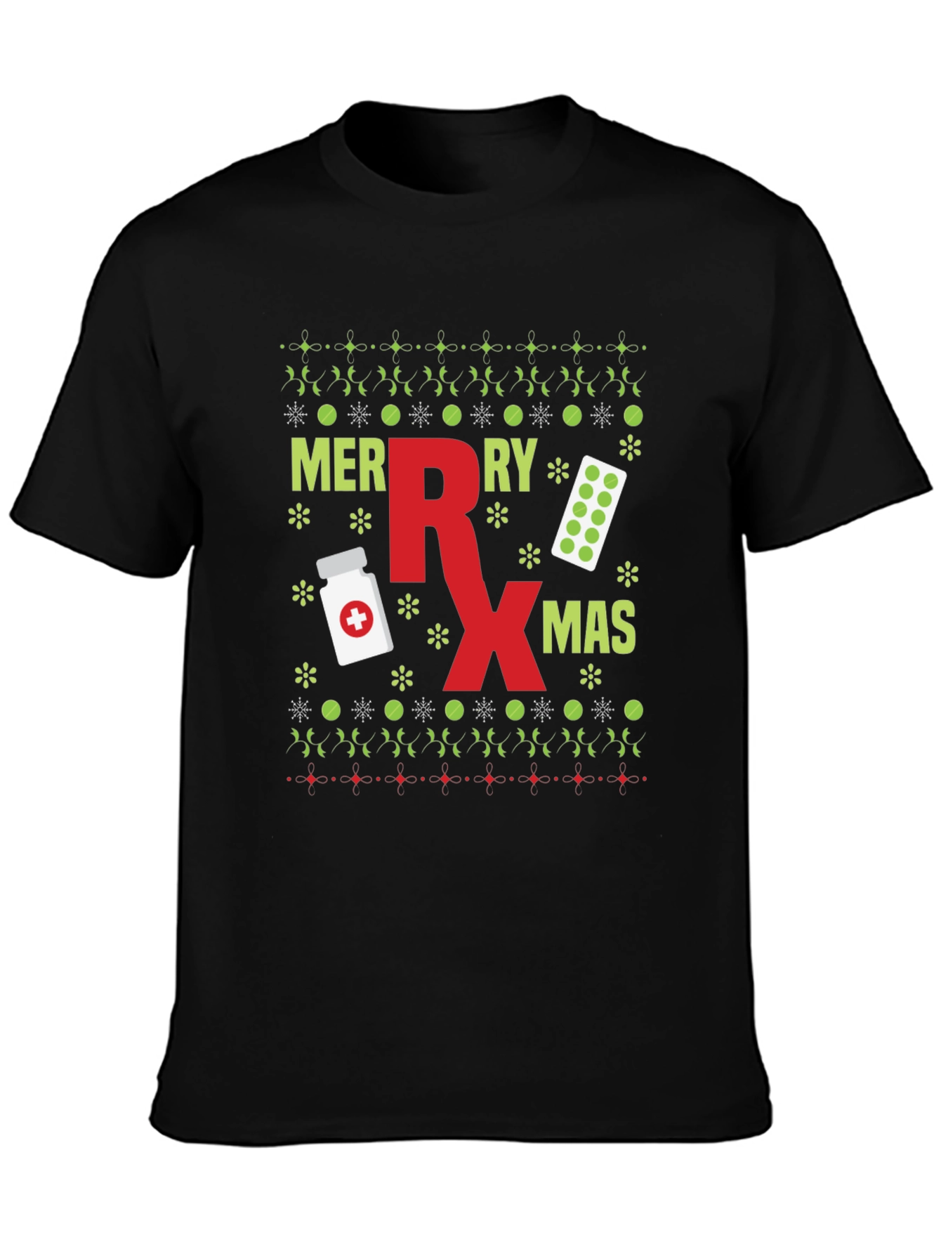 Merry Rx-Mas Ugly Christmas Sweater Style T-Shirt