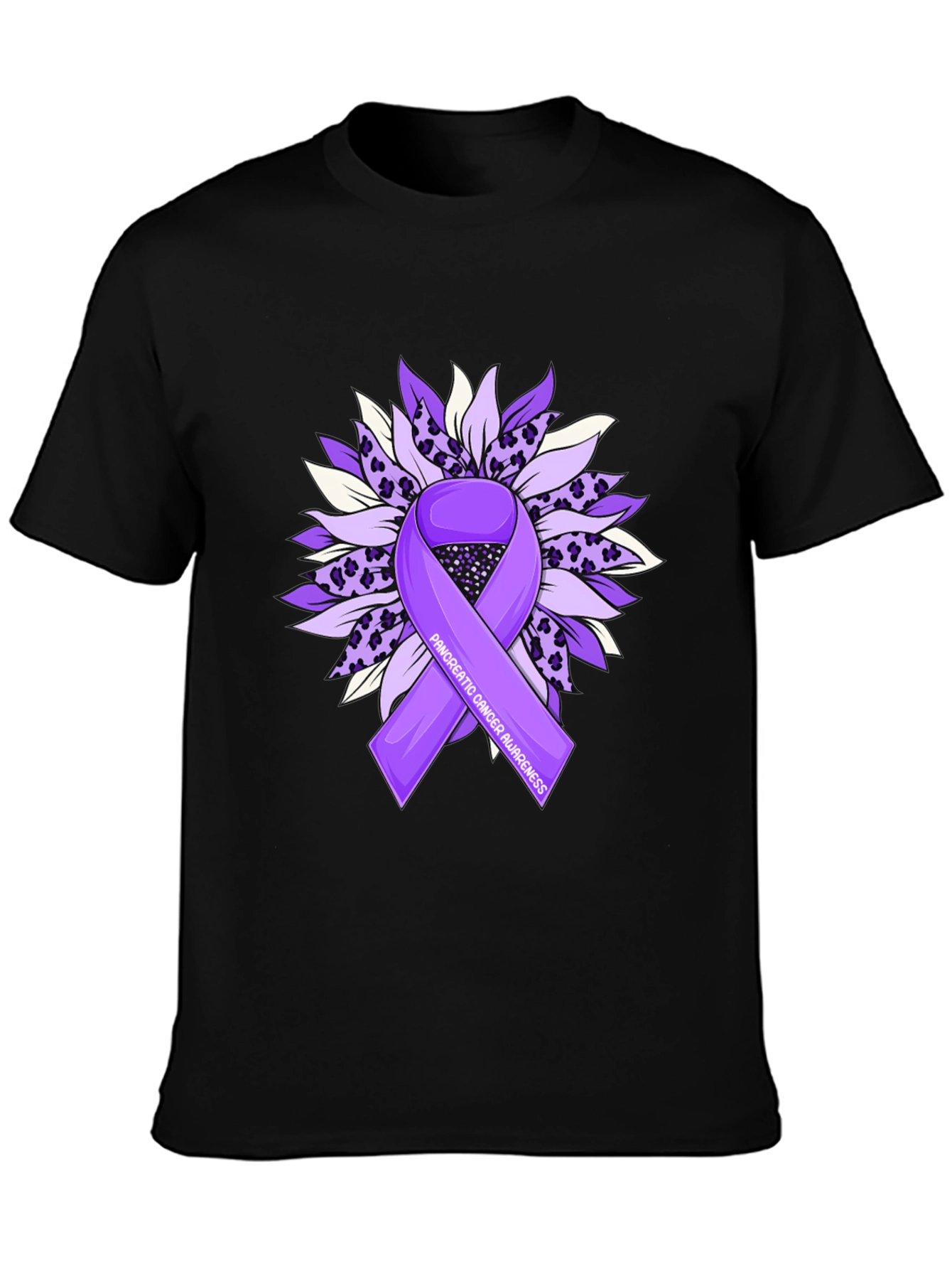 Pancreatic Cancer Awareness Sunflower Ribbon T-Shirt