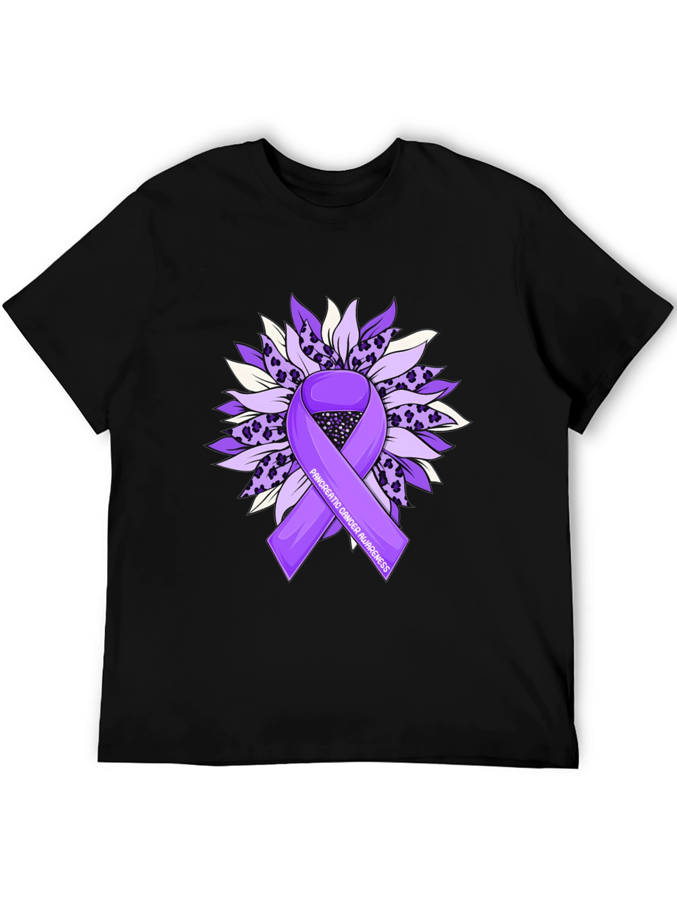 Pancreatic Cancer Awareness Sunflower Ribbon T-Shirt