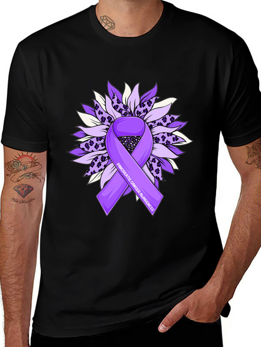 Pancreatic Cancer Awareness Sunflower Ribbon T-Shirt