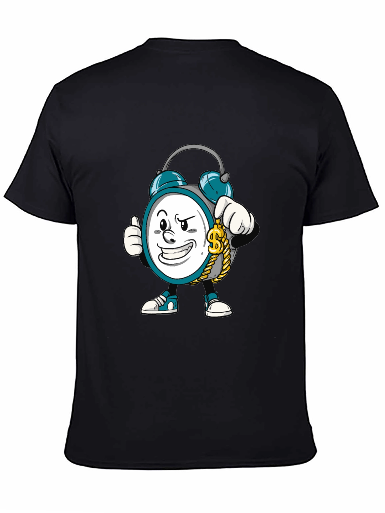 Cartoon Clock Graphic Tee - Time is Money
