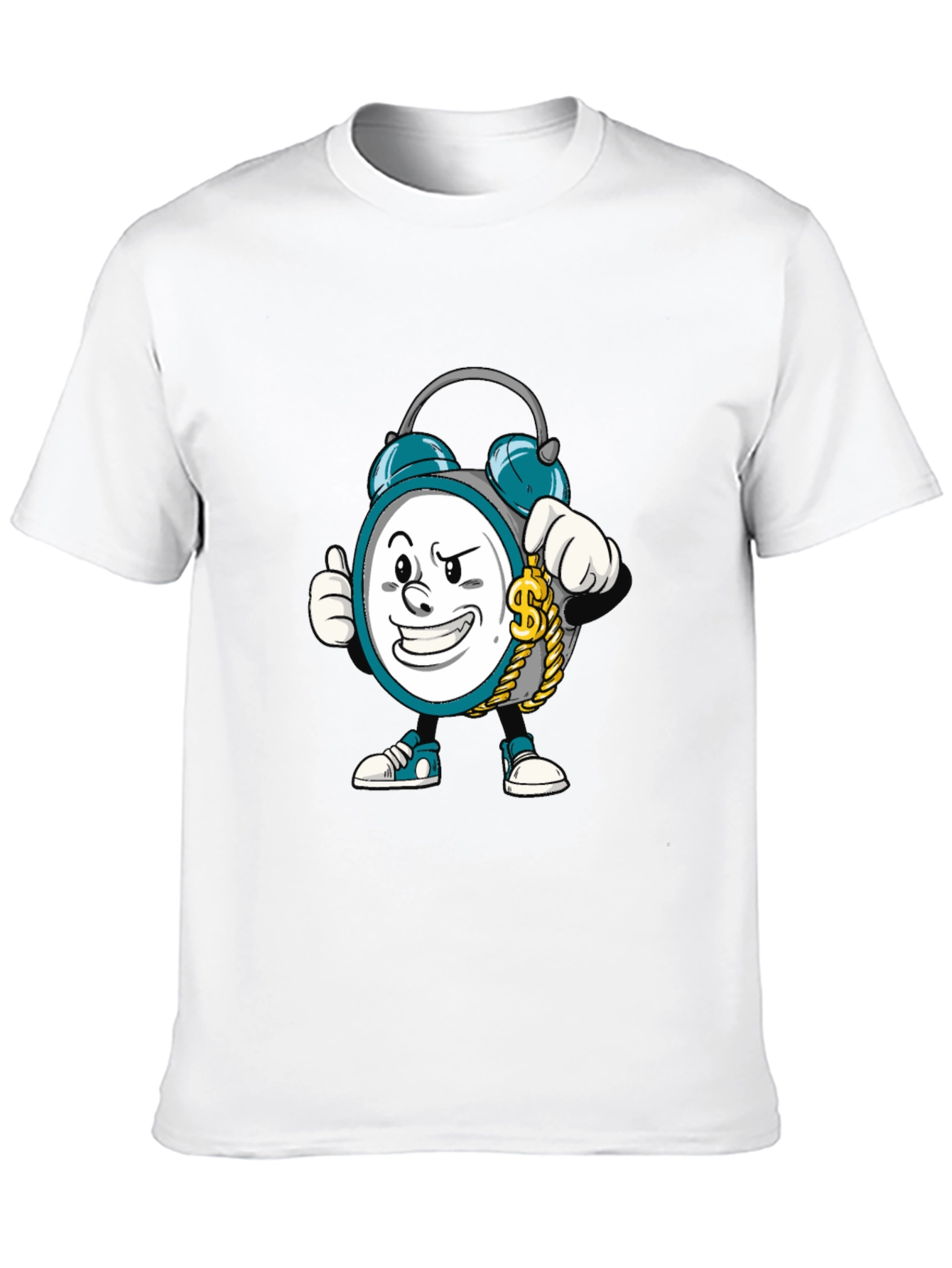 Cartoon Clock Graphic Tee - Time is Money