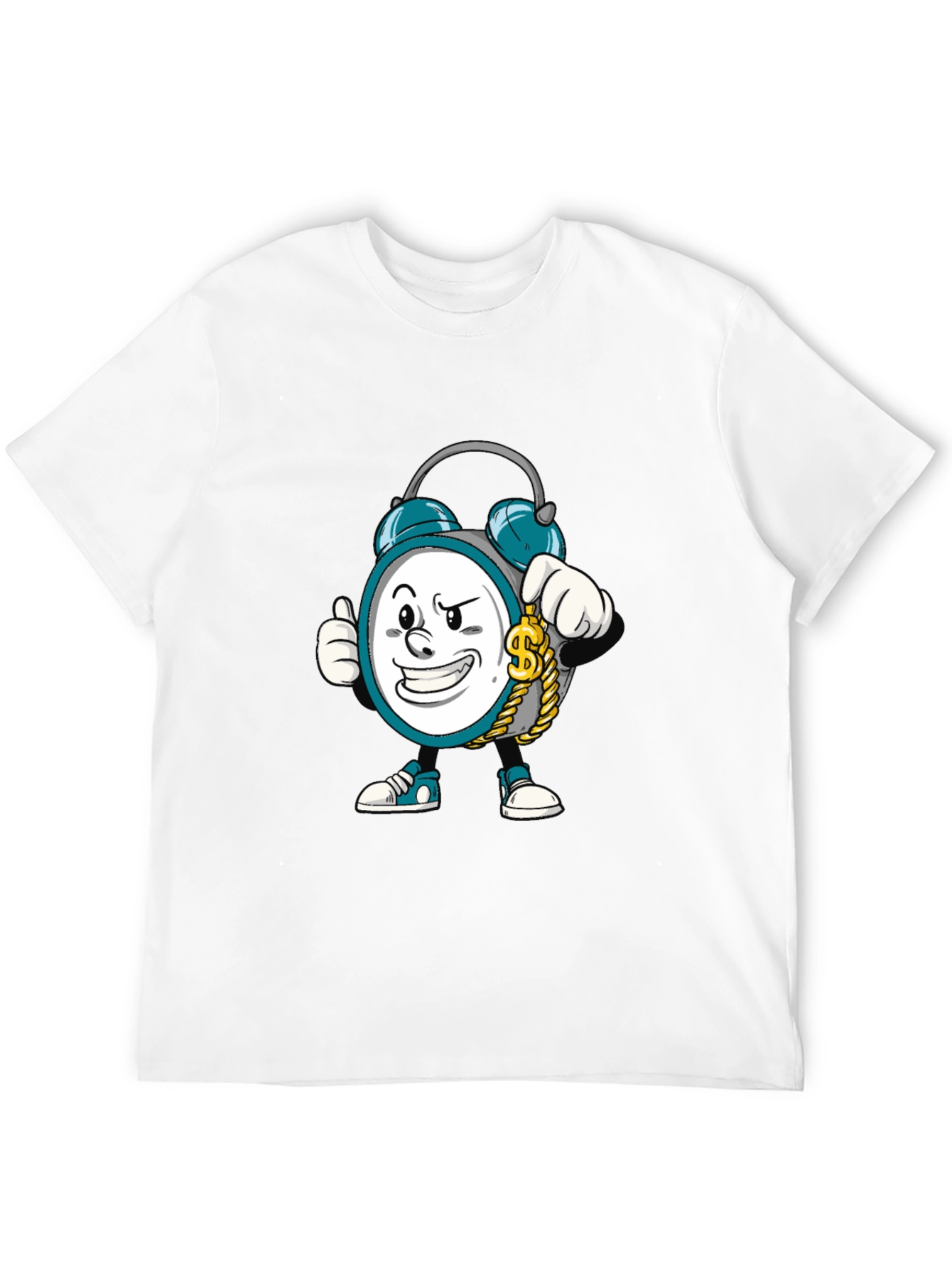 Cartoon Clock Graphic Tee - Time is Money