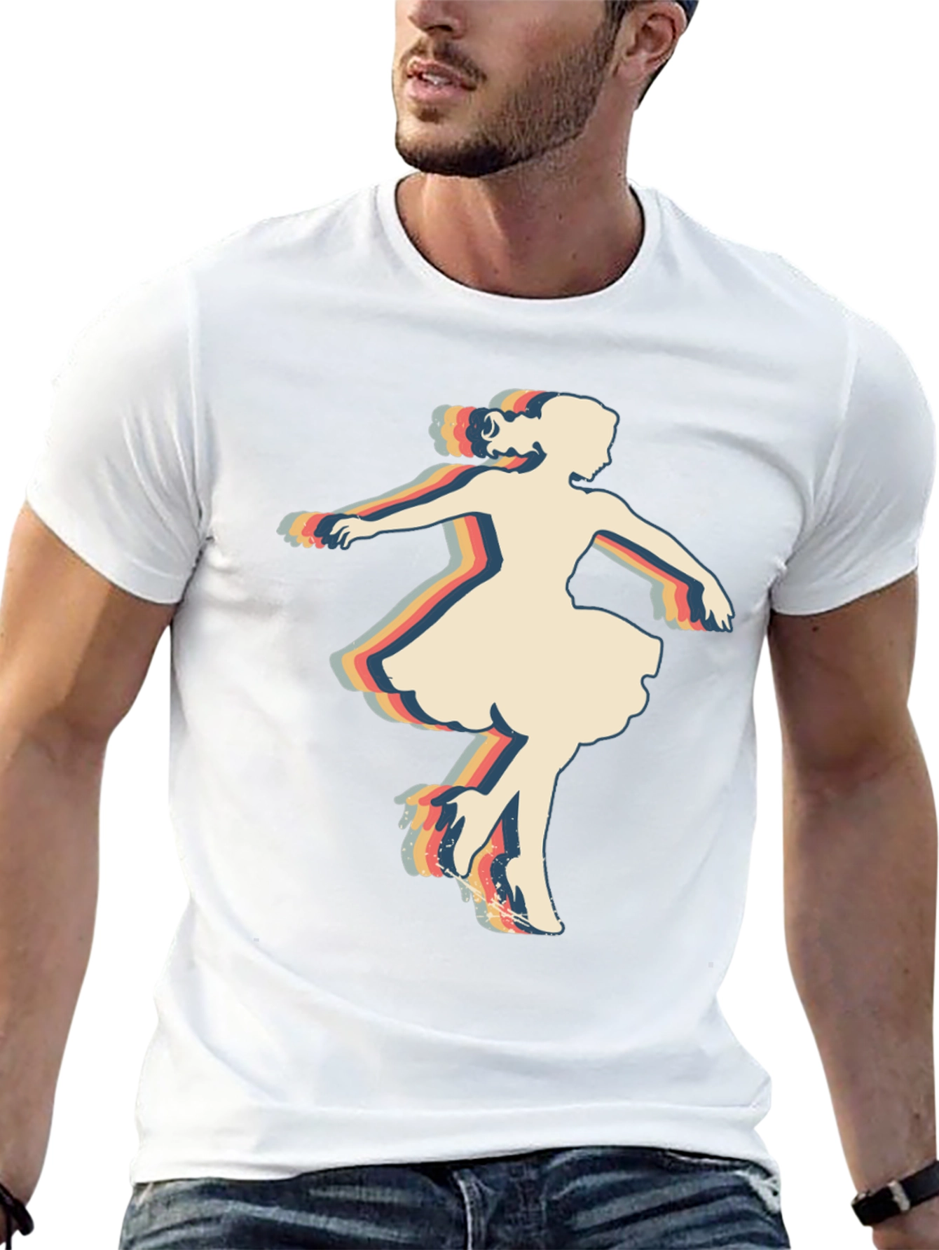 Retro Dancer Graphic T-Shirt - Black