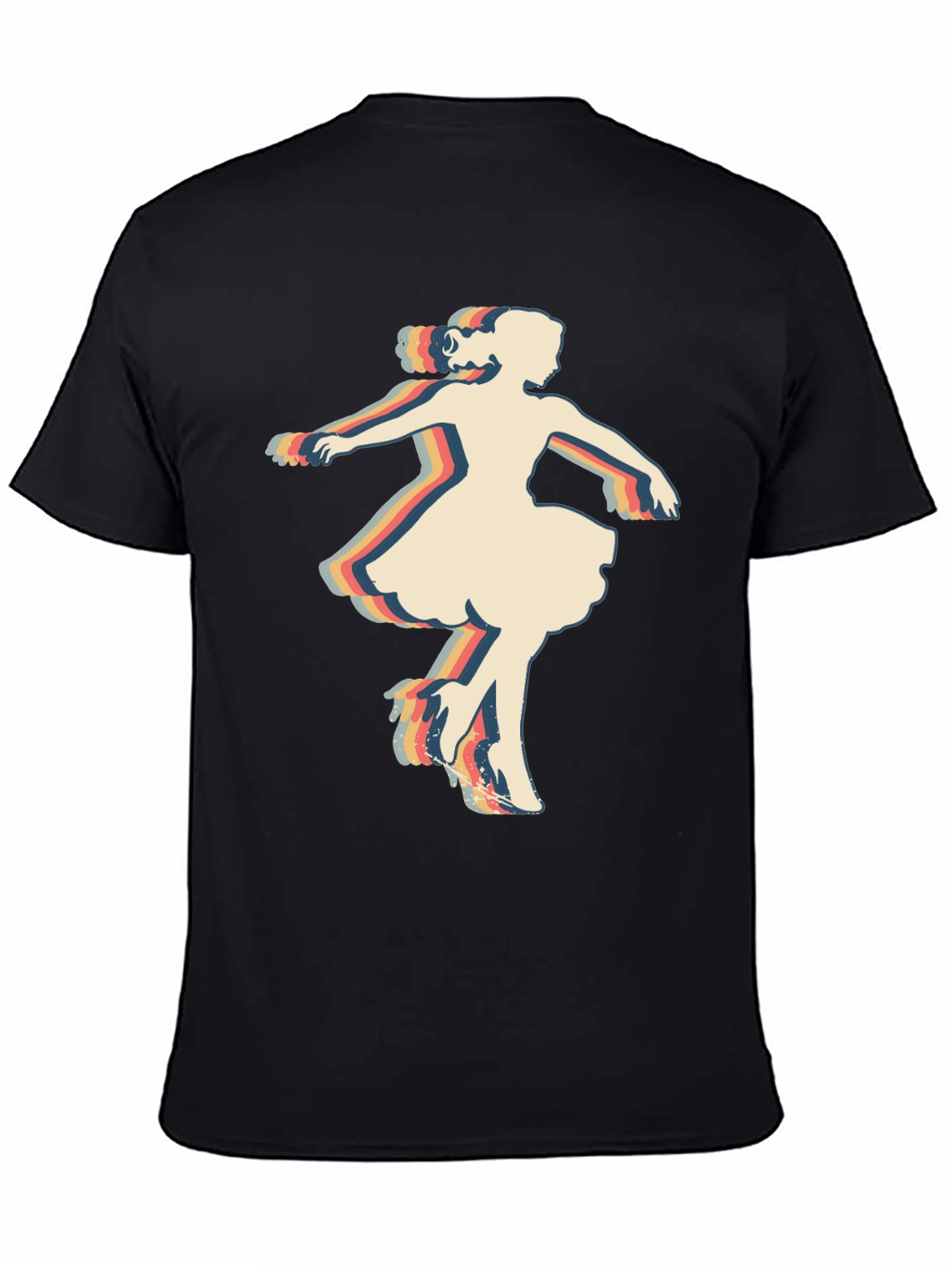 Retro Dancer Graphic T-Shirt - Black
