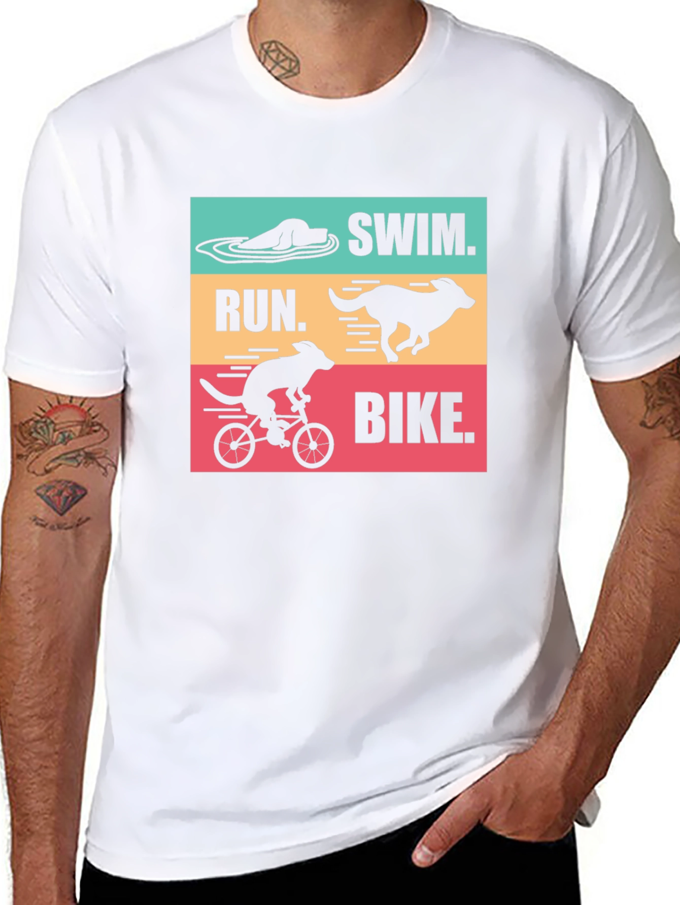 Swim Run Bike Dog T-Shirt