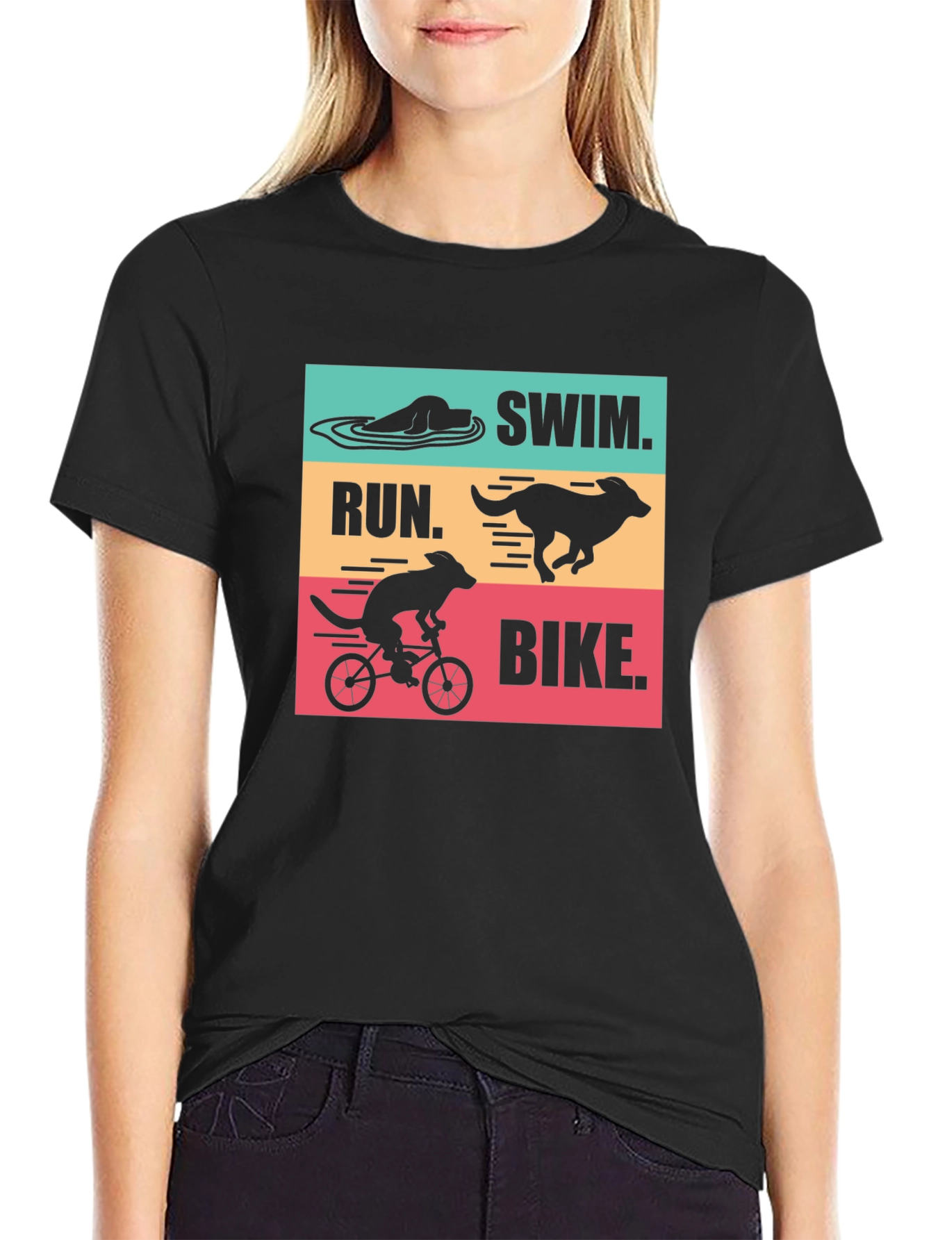 Swim Run Bike Dog T-Shirt