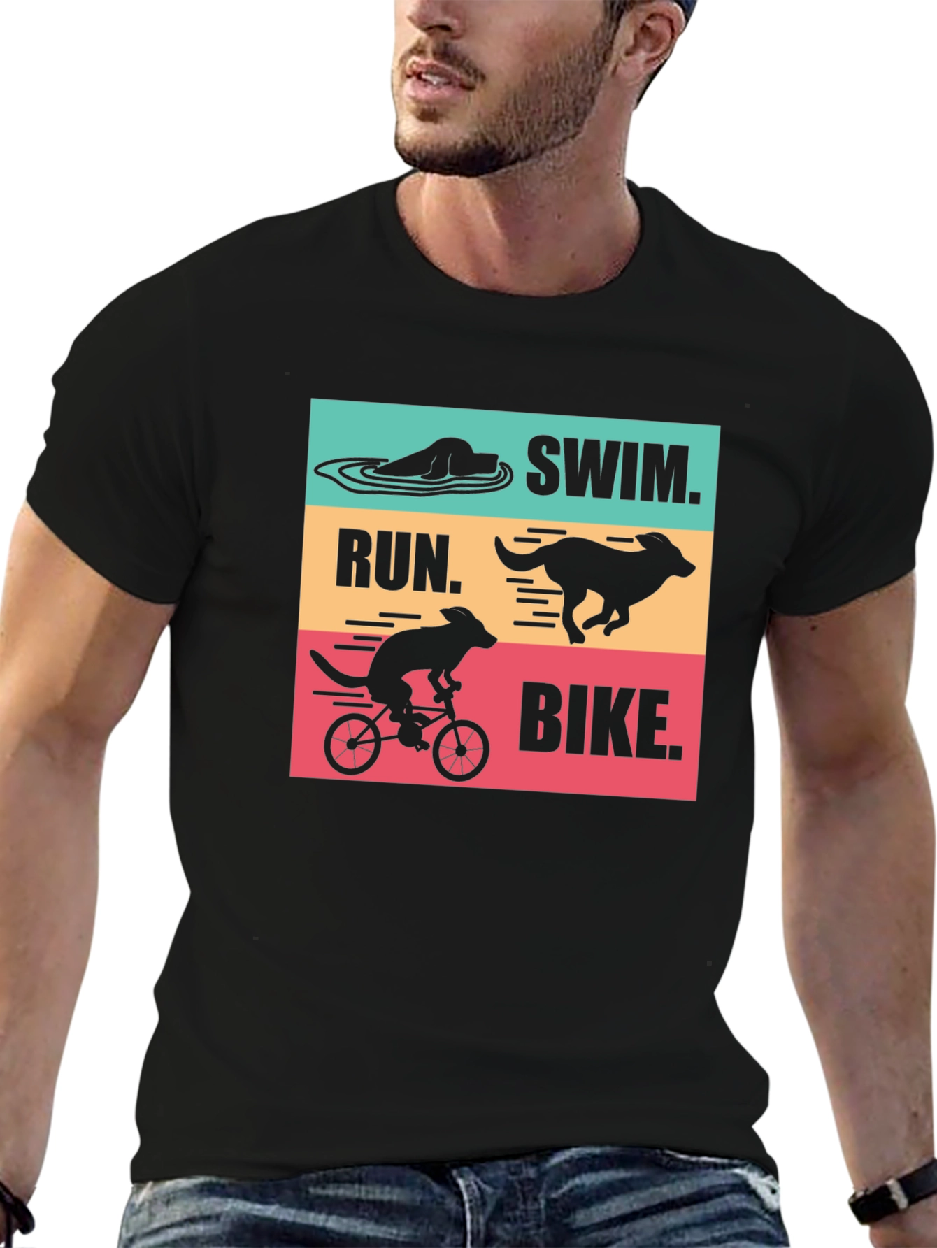 Swim Run Bike Dog T-Shirt