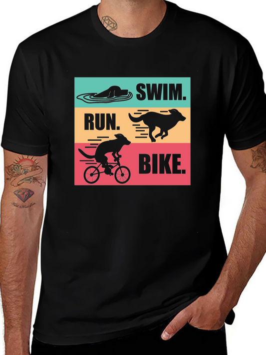 Swim Run Bike Dog T-Shirt