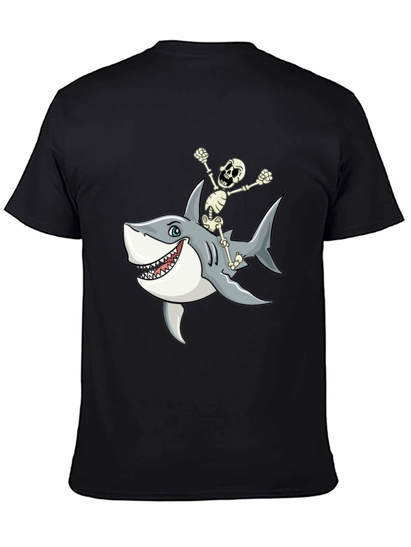 Shark Riding Skeleton T-Shirt