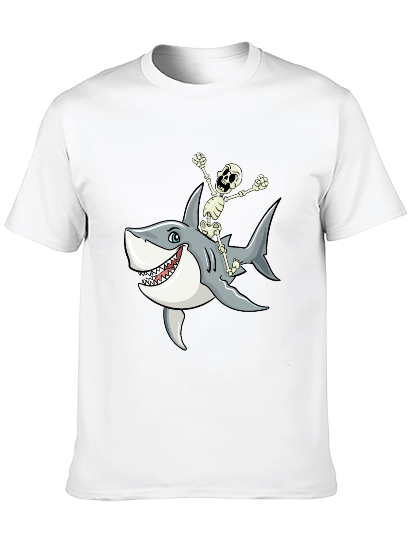 Shark Riding Skeleton T-Shirt