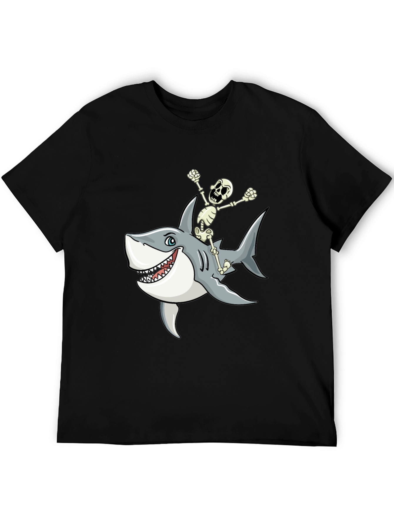 Shark Riding Skeleton T-Shirt