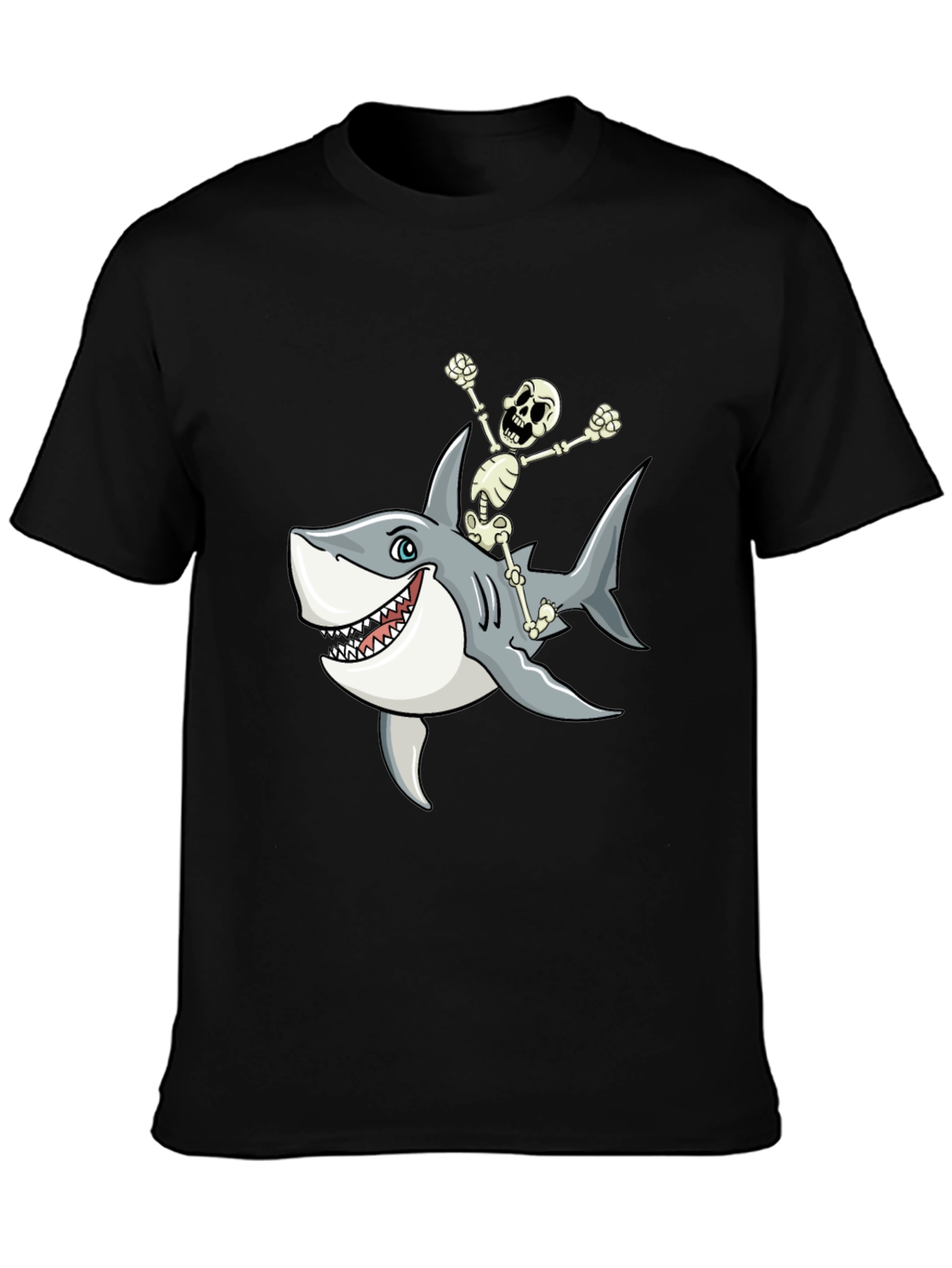 Shark Riding Skeleton T-Shirt