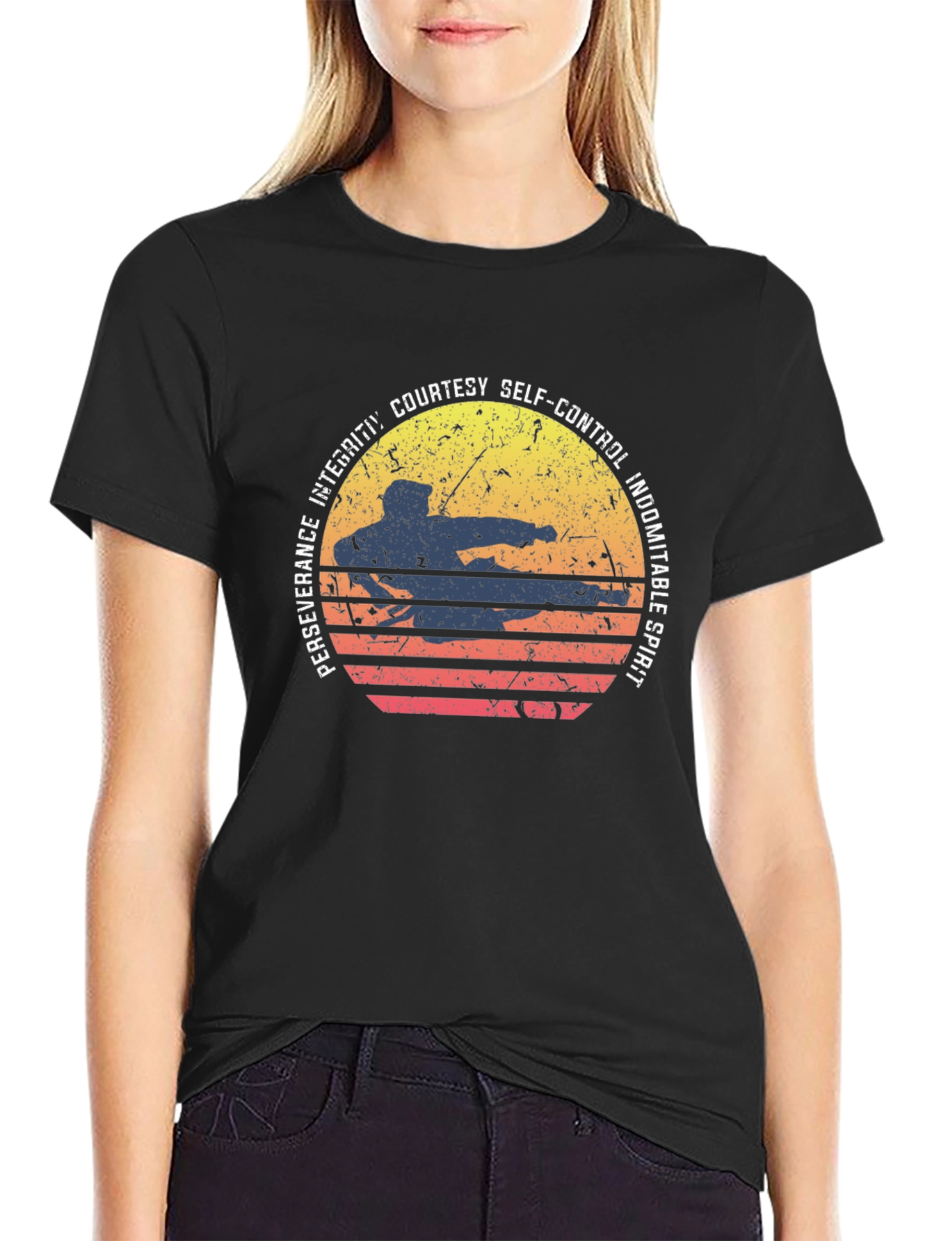 Martial Arts Sunset Graphic Tee