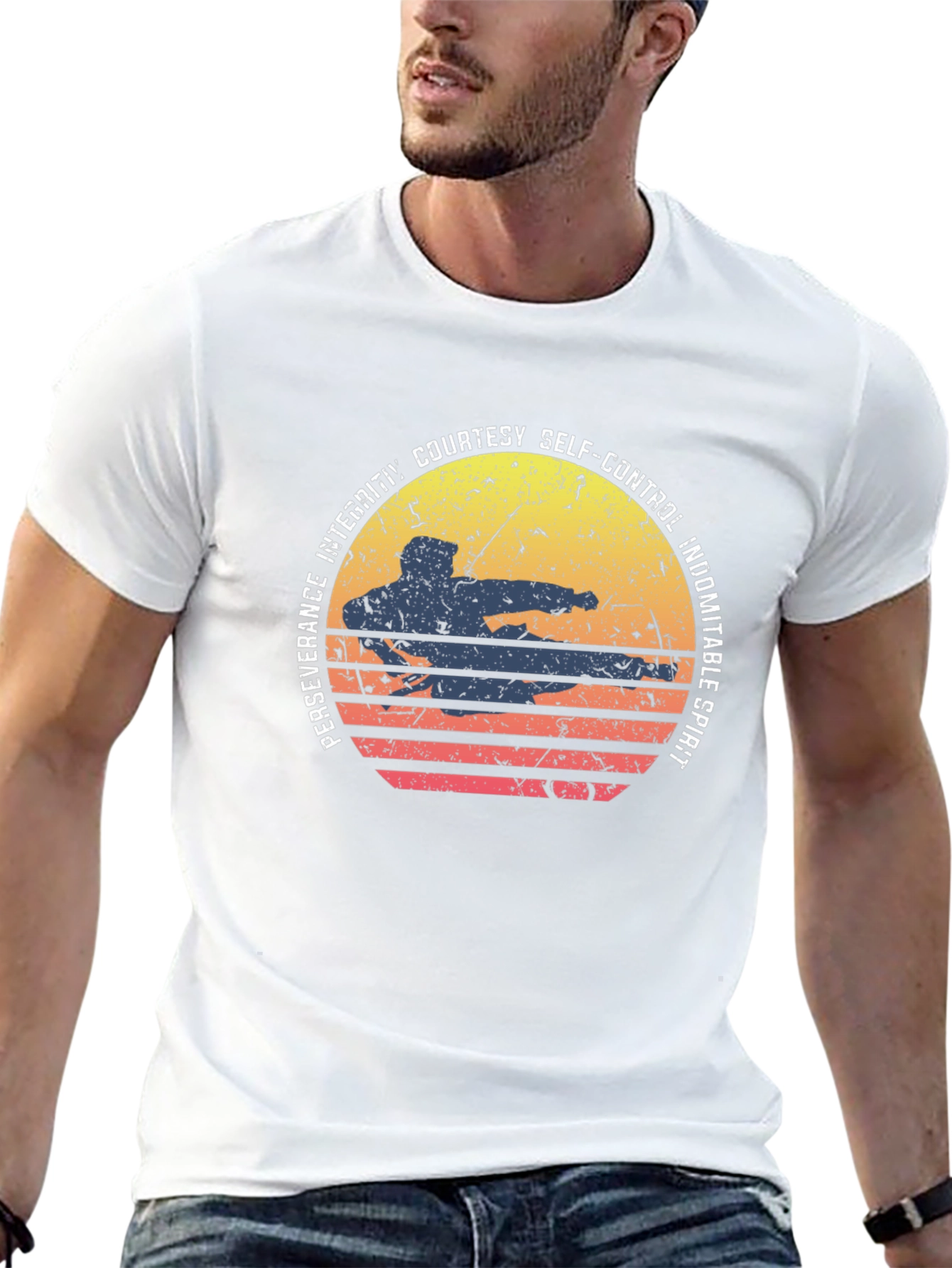 Martial Arts Sunset Graphic Tee