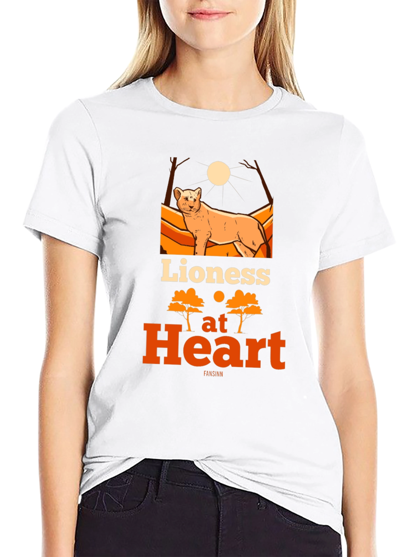 Lioness at Heart Graphic Tee - Bold Womens T-Shirt