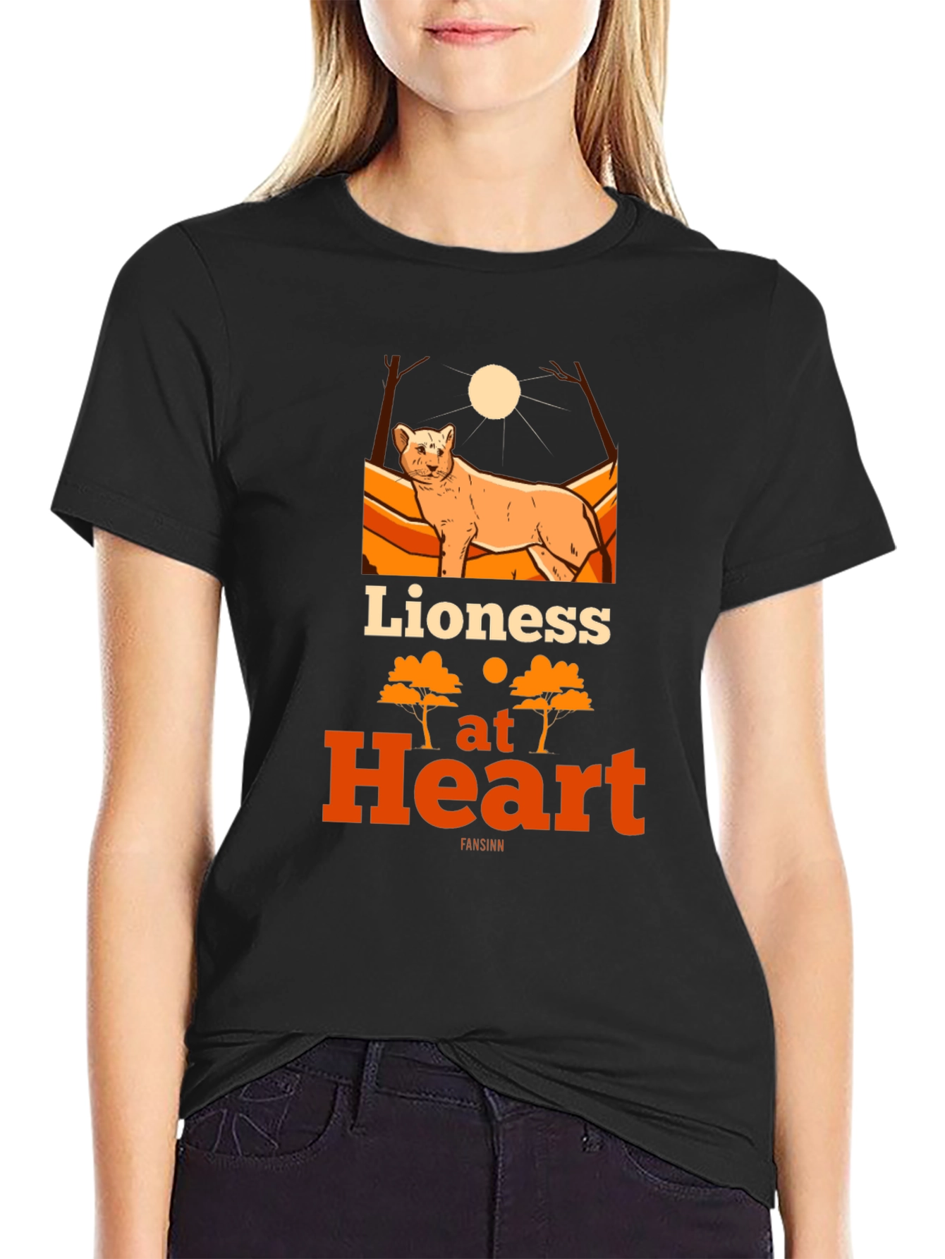 Lioness at Heart Graphic Tee - Bold Womens T-Shirt