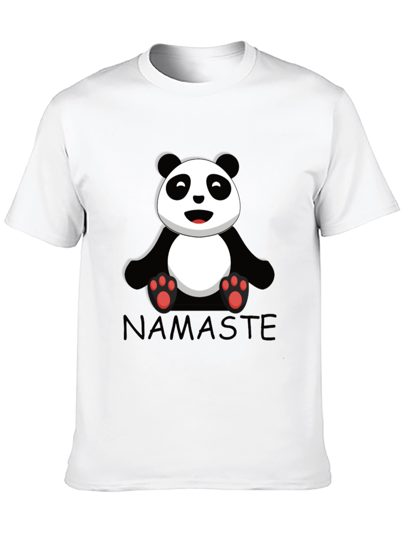 Namaste Panda Bear Graphic Tee - Black Cotton T-Shirt