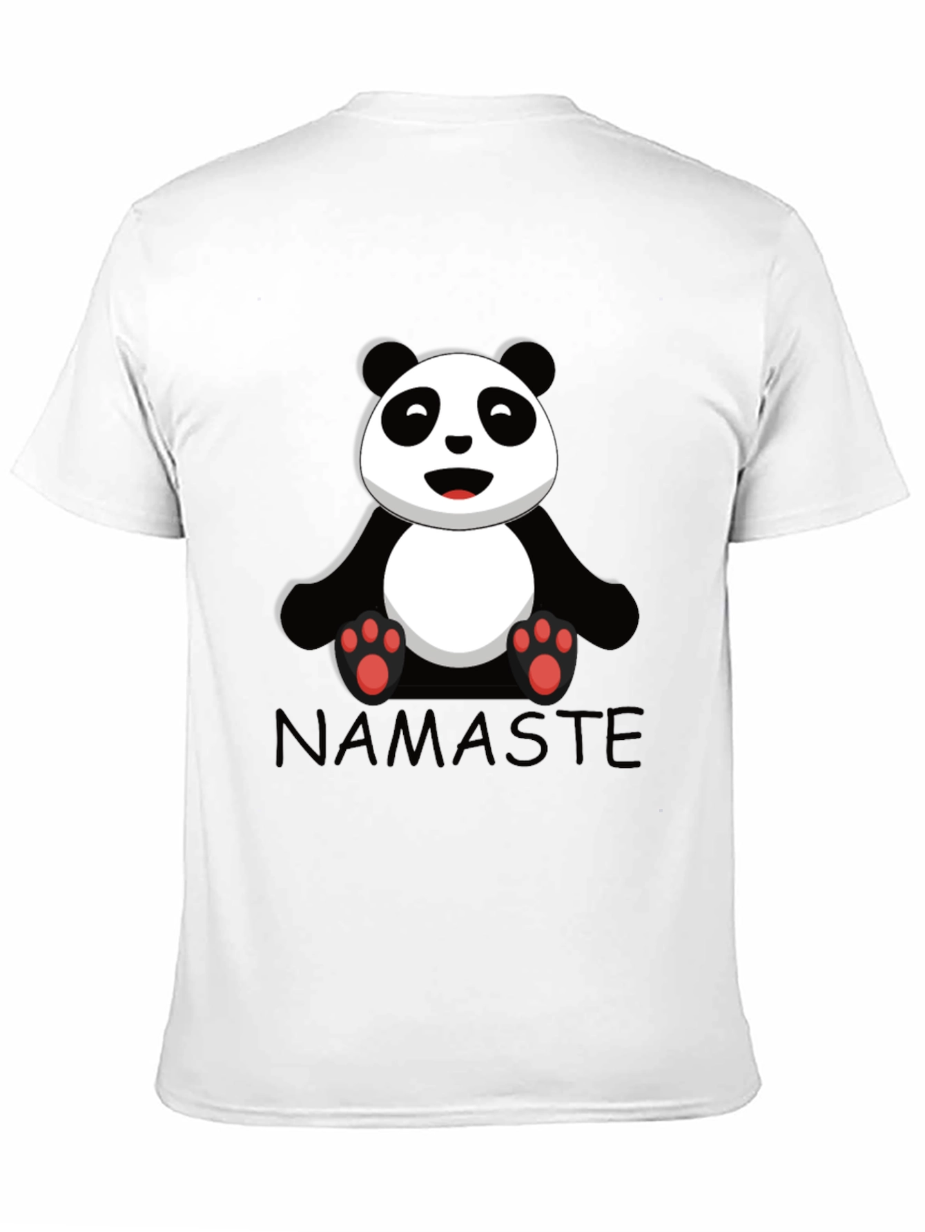 Namaste Panda Bear Graphic Tee - Black Cotton T-Shirt