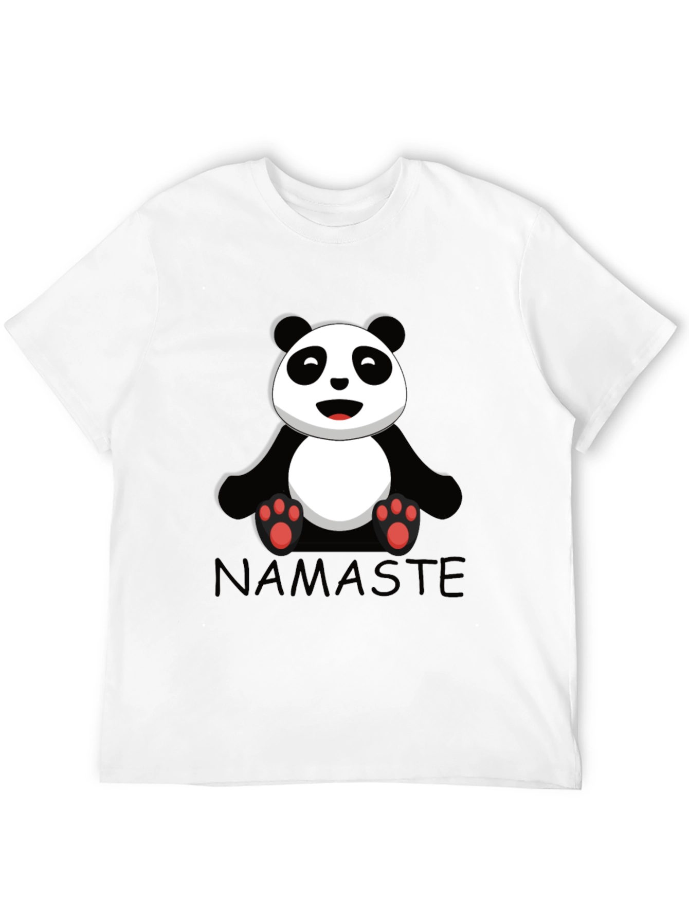 Namaste Panda Bear Graphic Tee - Black Cotton T-Shirt
