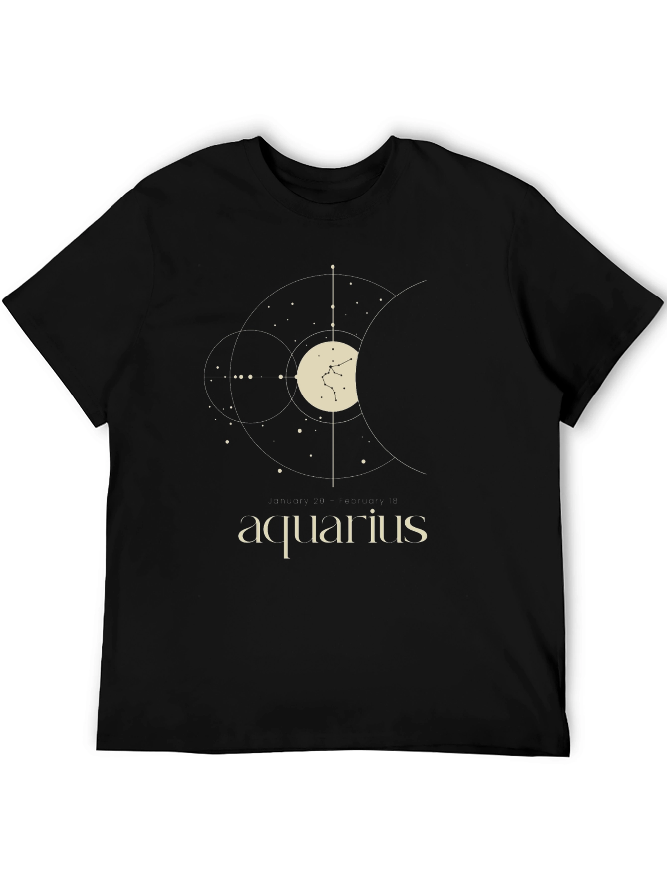 Aquarius Zodiac Constellation T-Shirt - Black