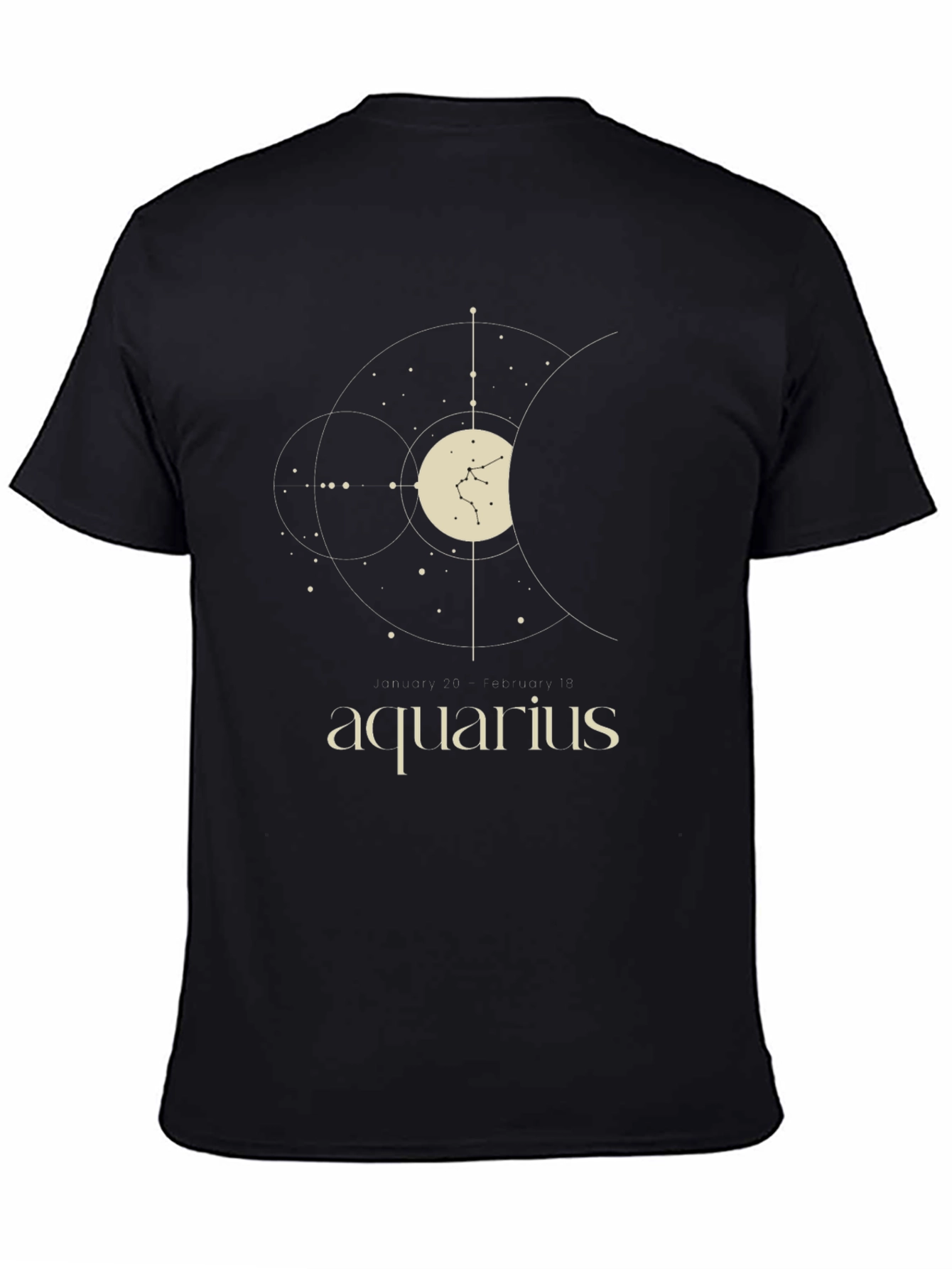 Aquarius Zodiac Constellation T-Shirt - Black