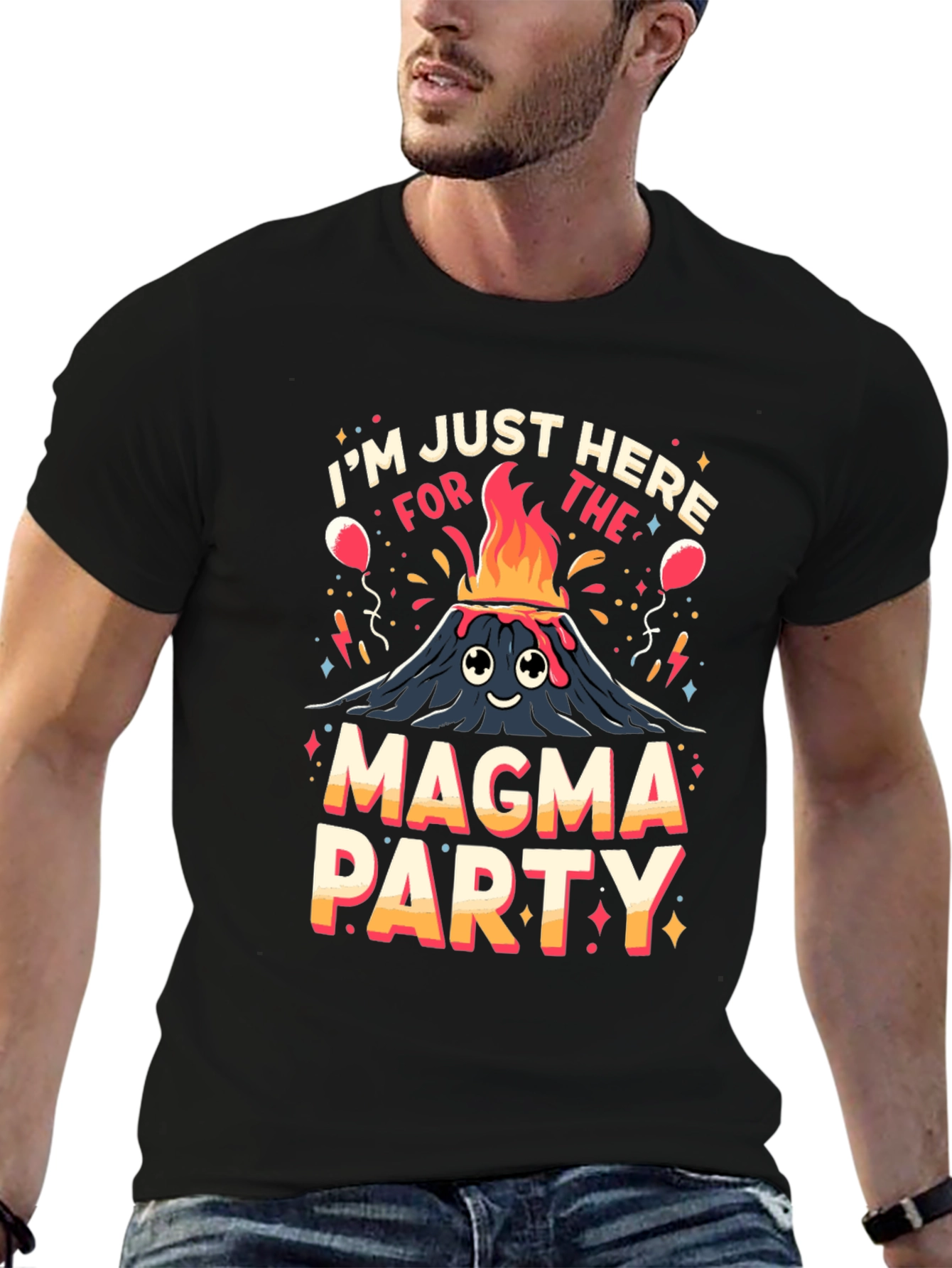 Magma Party Graphic Tee - Volcano Humor T-Shirt