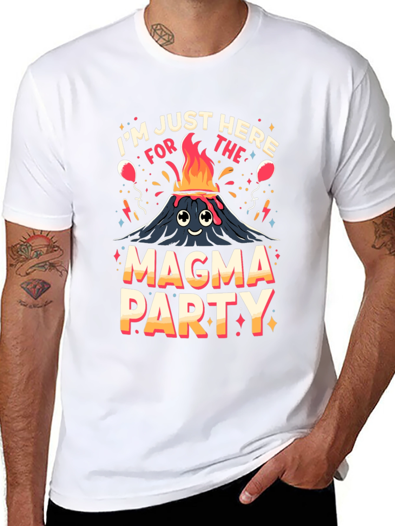 Magma Party Graphic Tee - Volcano Humor T-Shirt