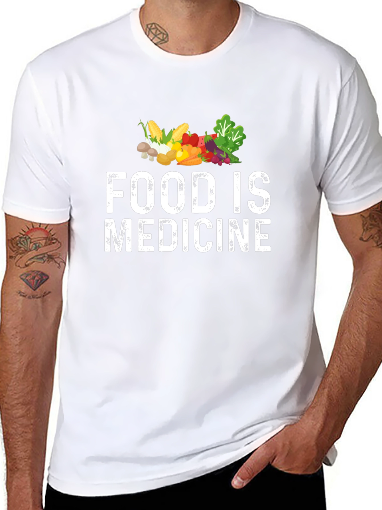 Food is Medicine T-Shirt - Black Healthy Living Apparel