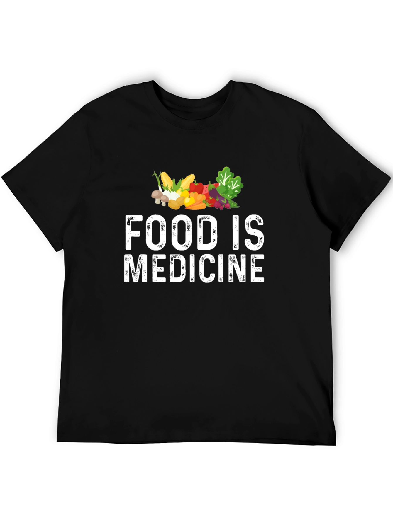 Food is Medicine T-Shirt - Black Healthy Living Apparel