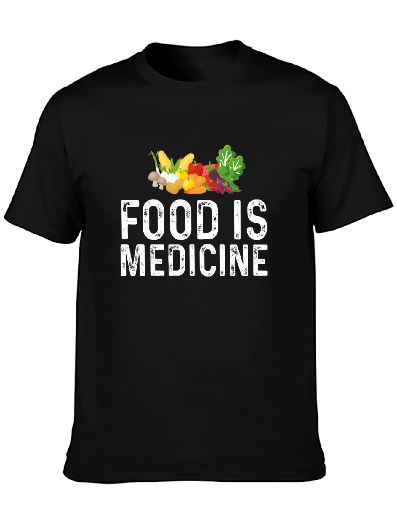 Food is Medicine T-Shirt - Black Healthy Living Apparel