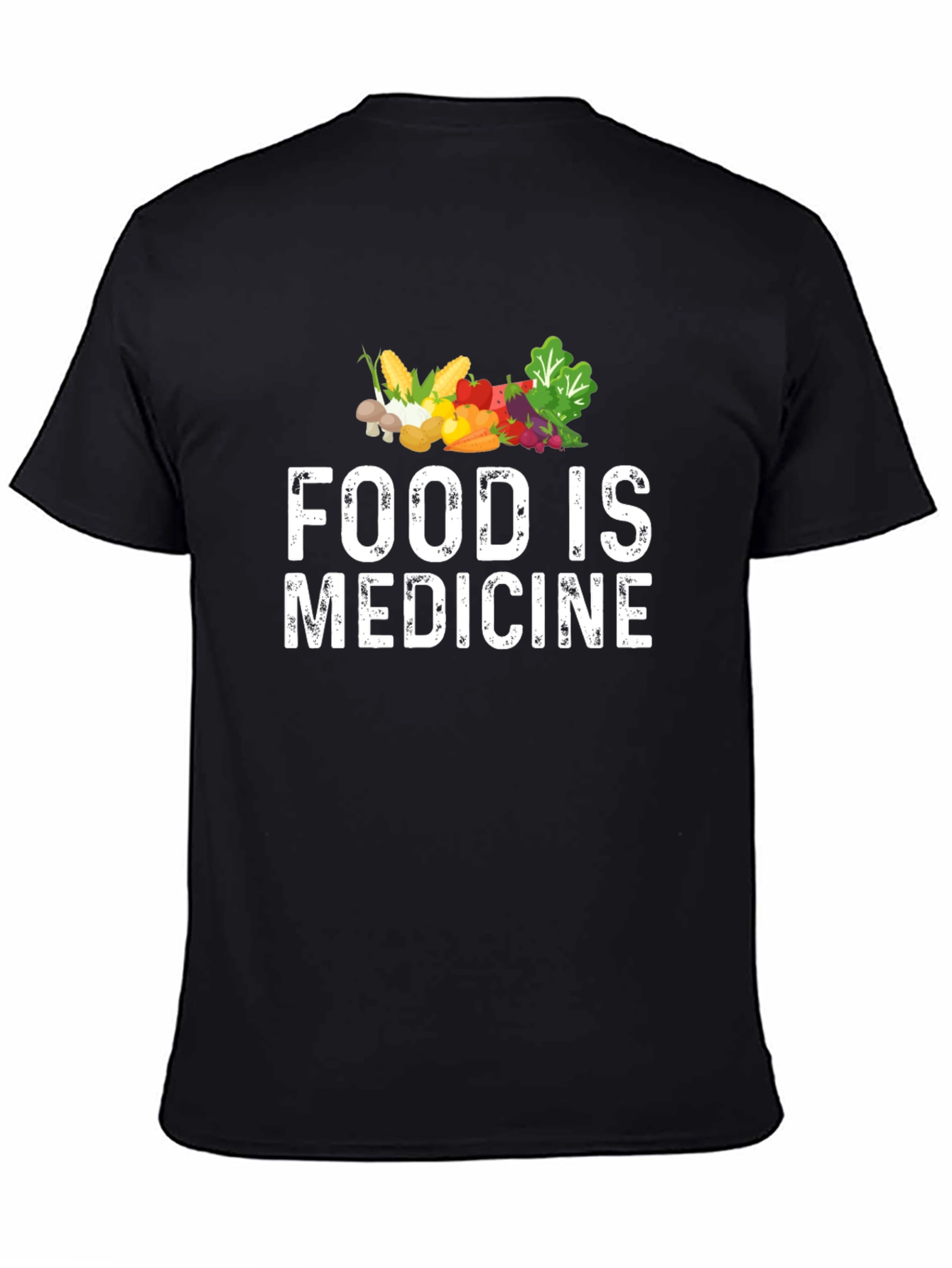 Food is Medicine T-Shirt - Black Healthy Living Apparel