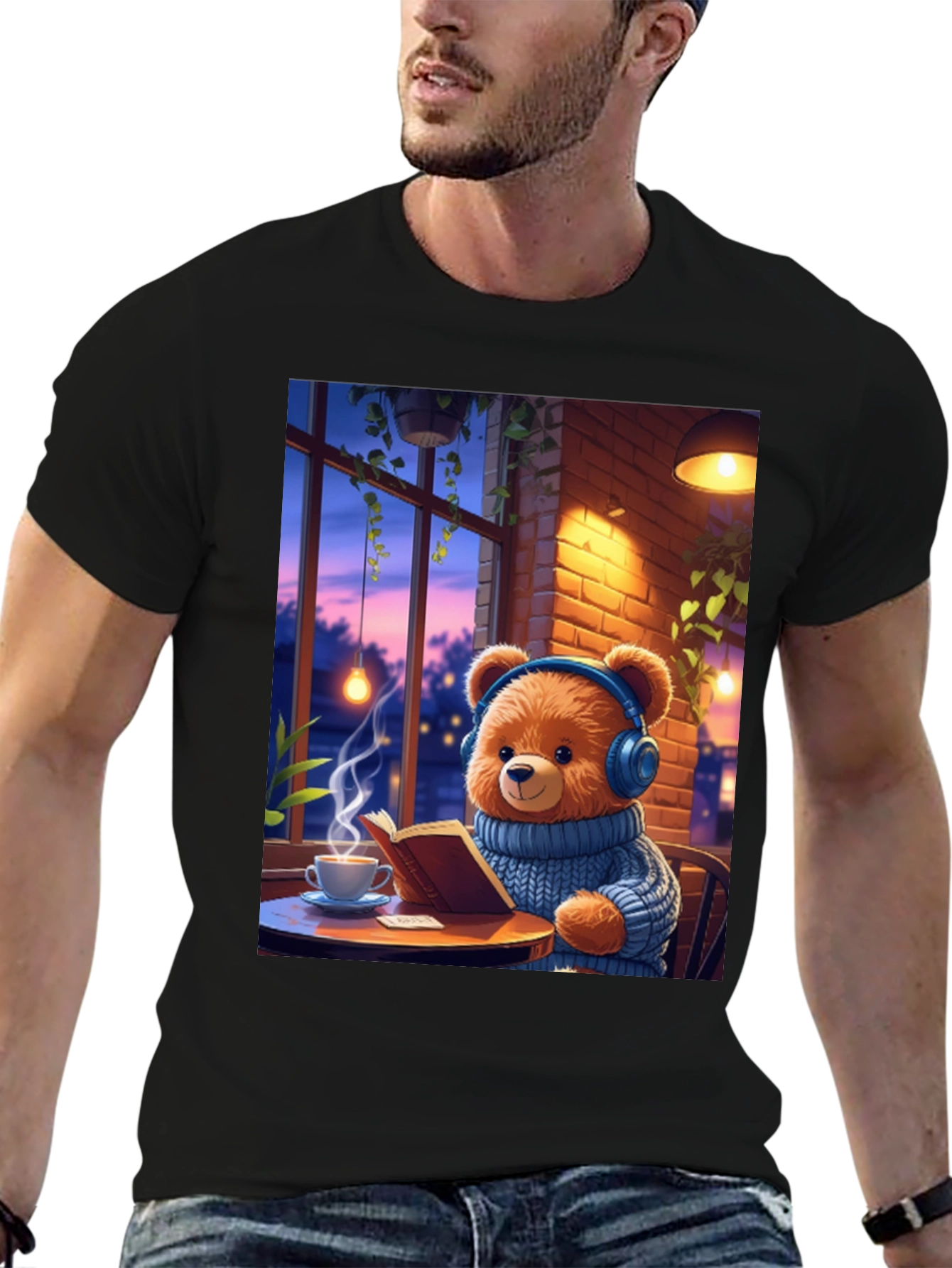Cozy Bear T-Shirt - Relaxed Vibe Book Lover