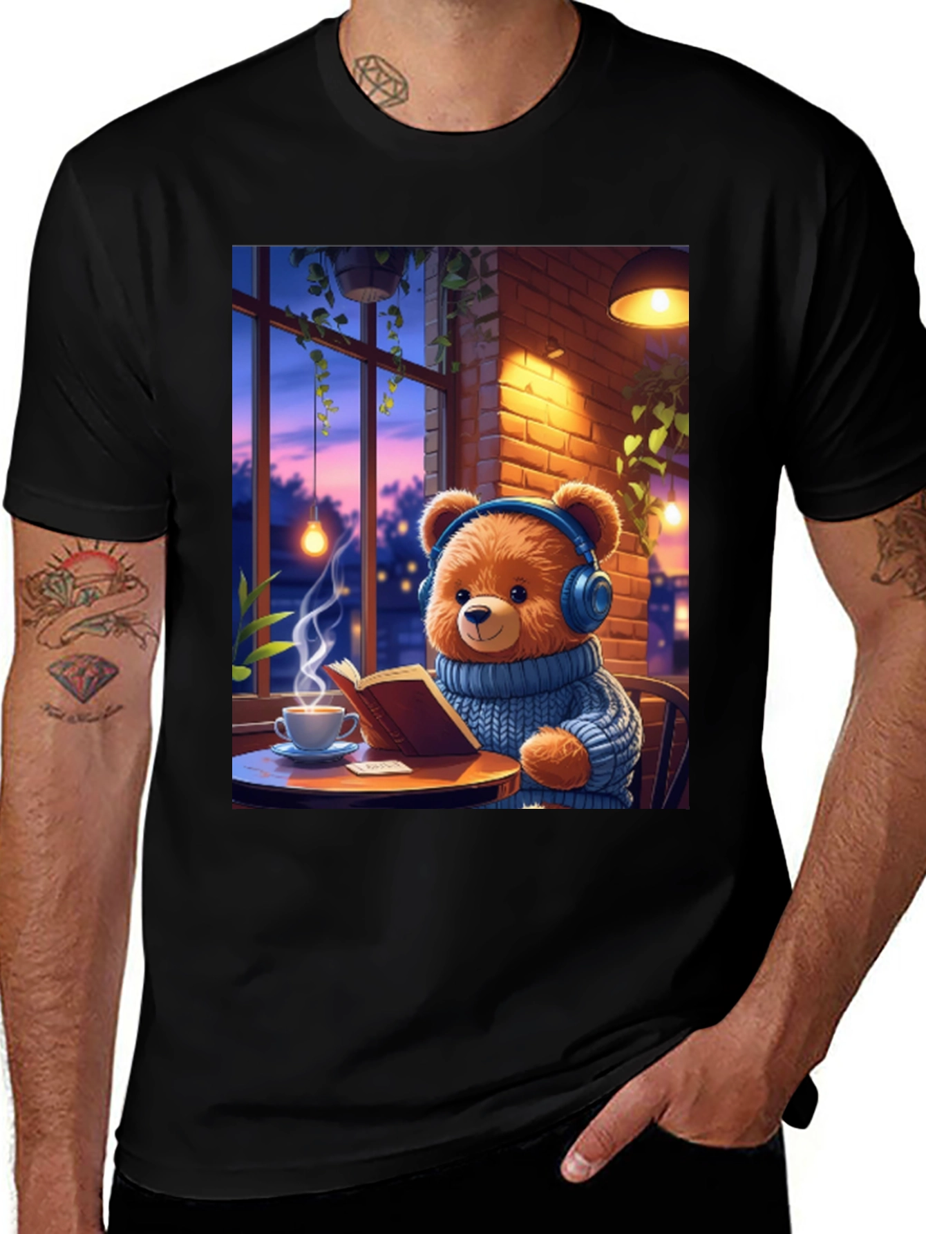 Cozy Bear T-Shirt - Relaxed Vibe Book Lover