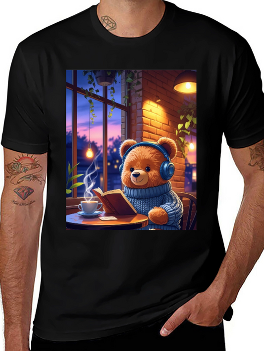 Cozy Bear T-Shirt - Relaxed Vibe Book Lover