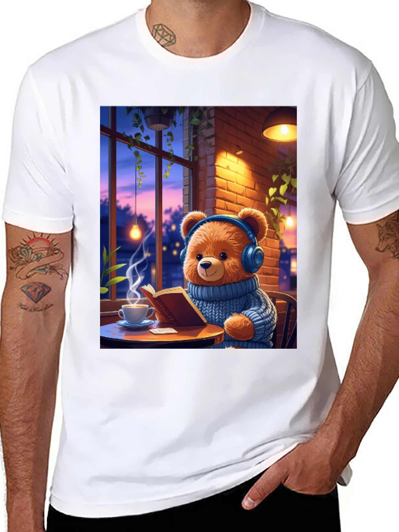 Cozy Bear T-Shirt - Relaxed Vibe Book Lover