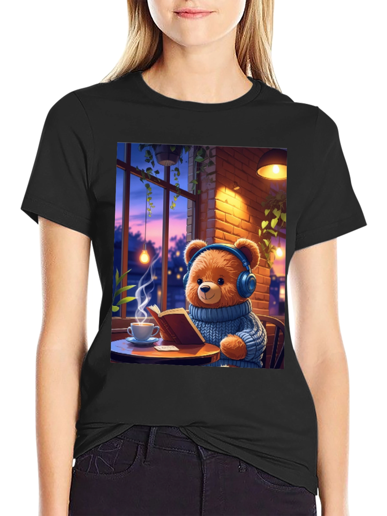 Cozy Bear T-Shirt - Relaxed Vibe Book Lover