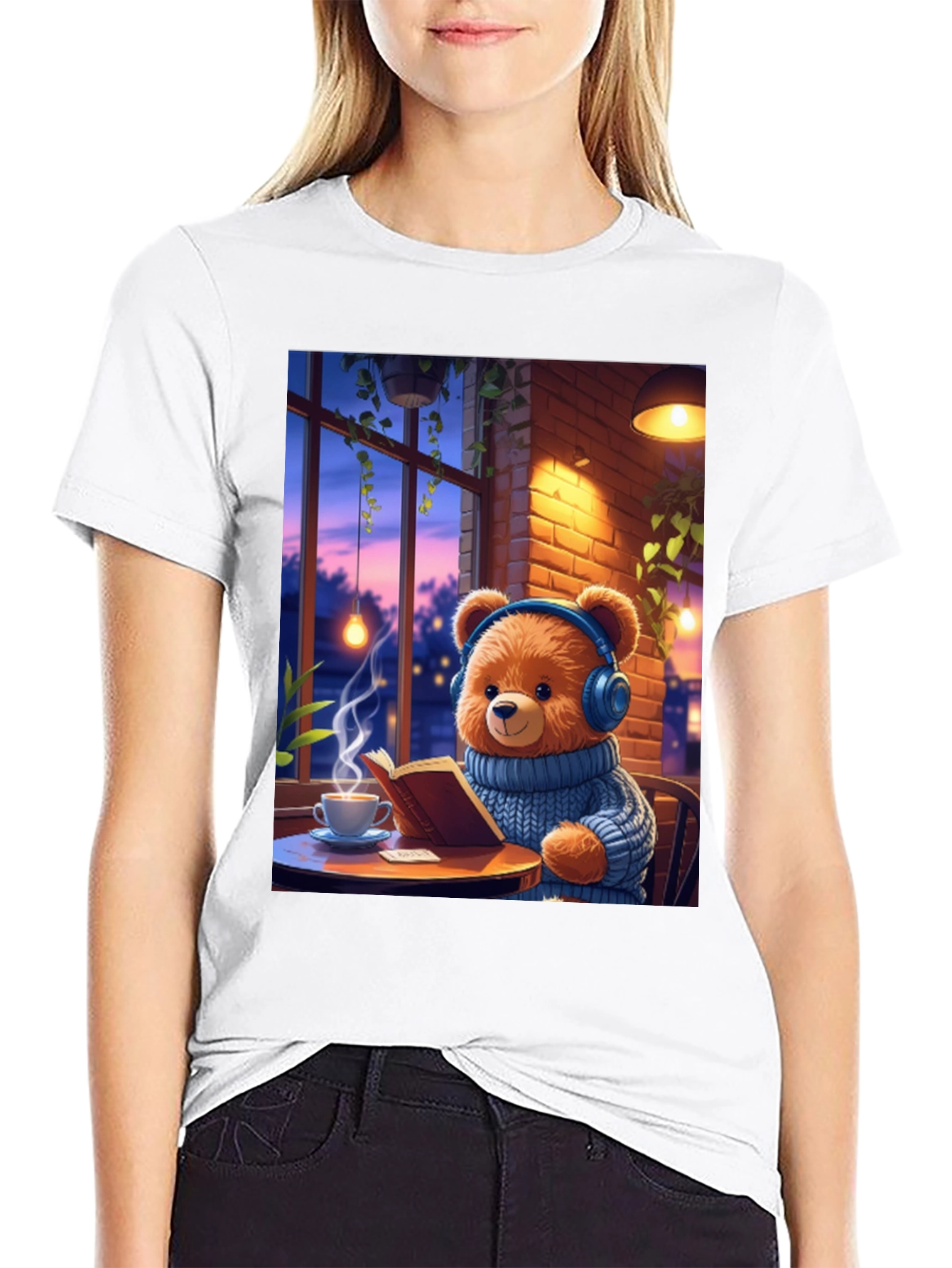 Cozy Bear T-Shirt - Relaxed Vibe Book Lover