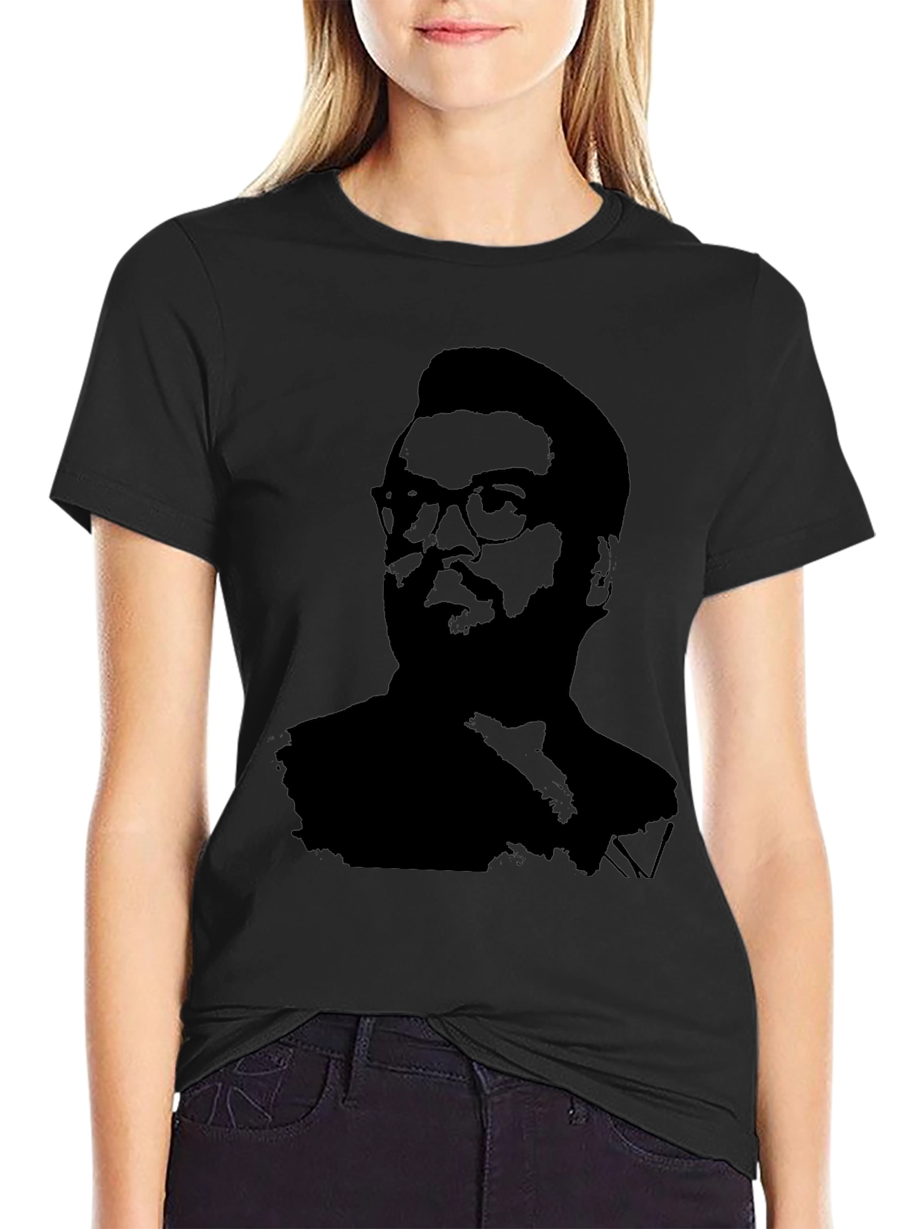 Silhouette Portrait Black T-Shirt