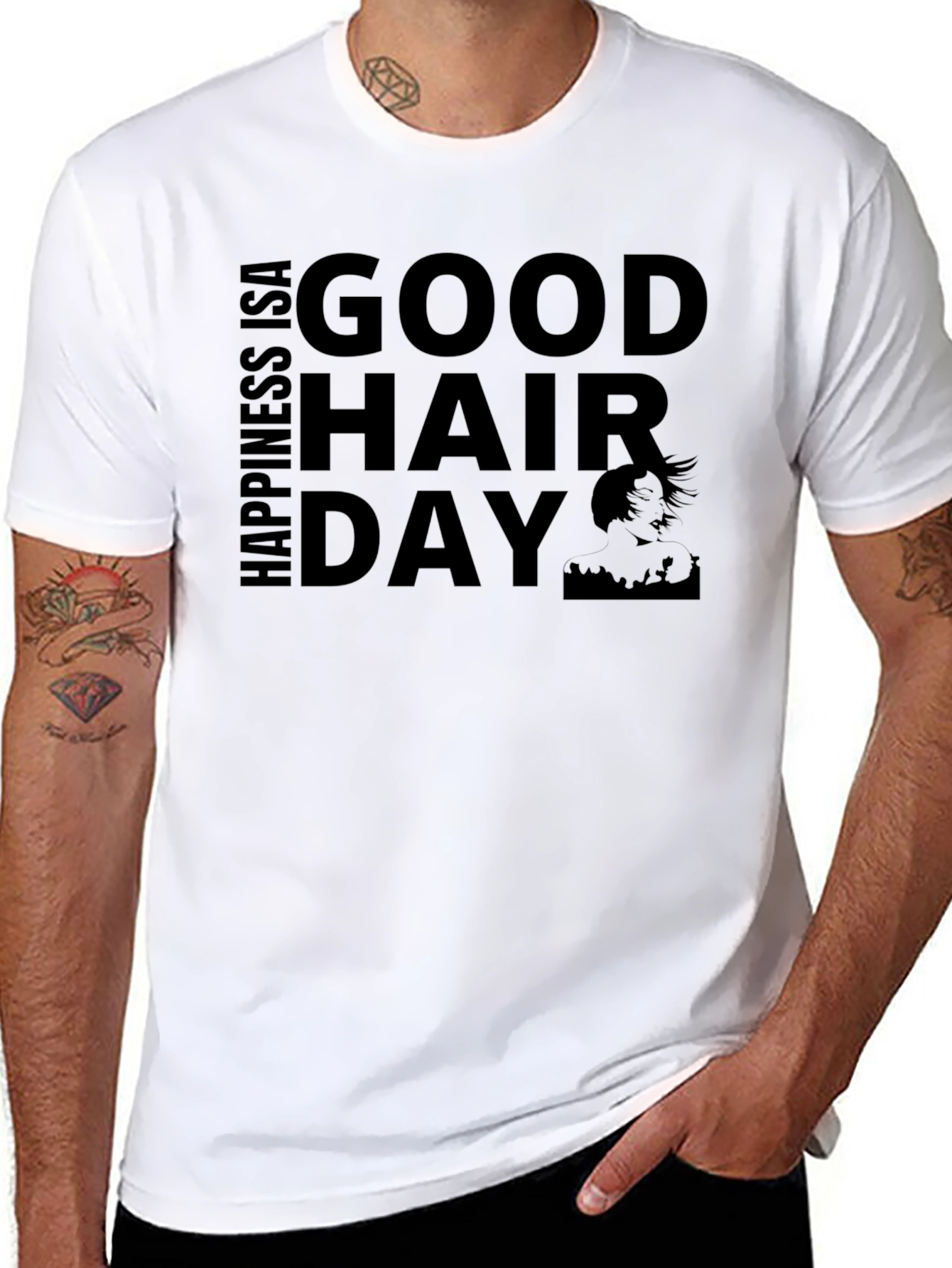 Good Hair Day Graphic Tee - Black Unisex T-Shirt