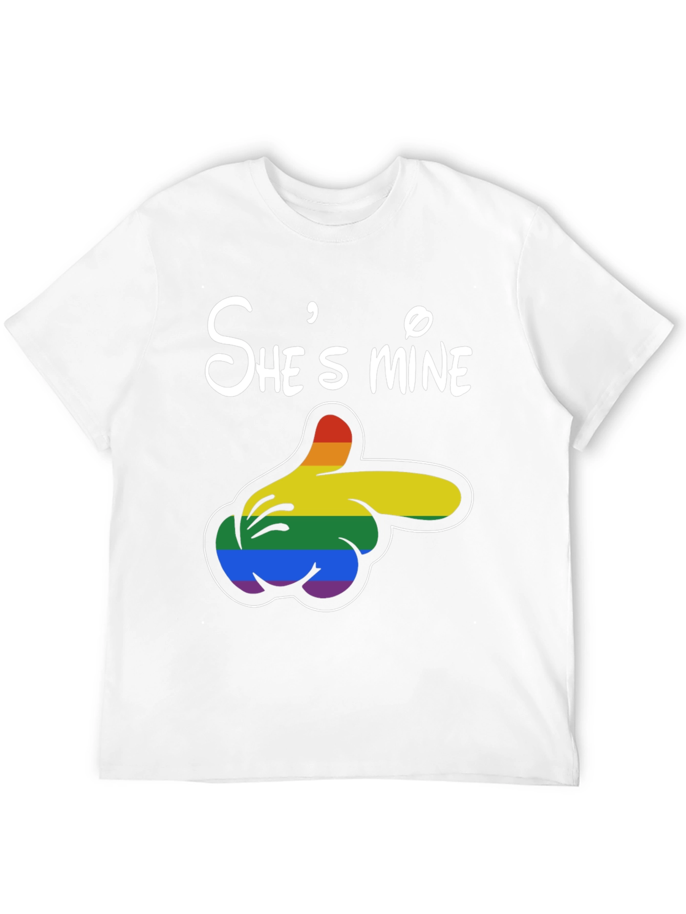 Shes Mine Rainbow Mickey Hand T-Shirt