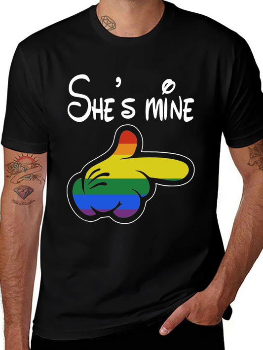 Shes Mine Rainbow Mickey Hand T-Shirt