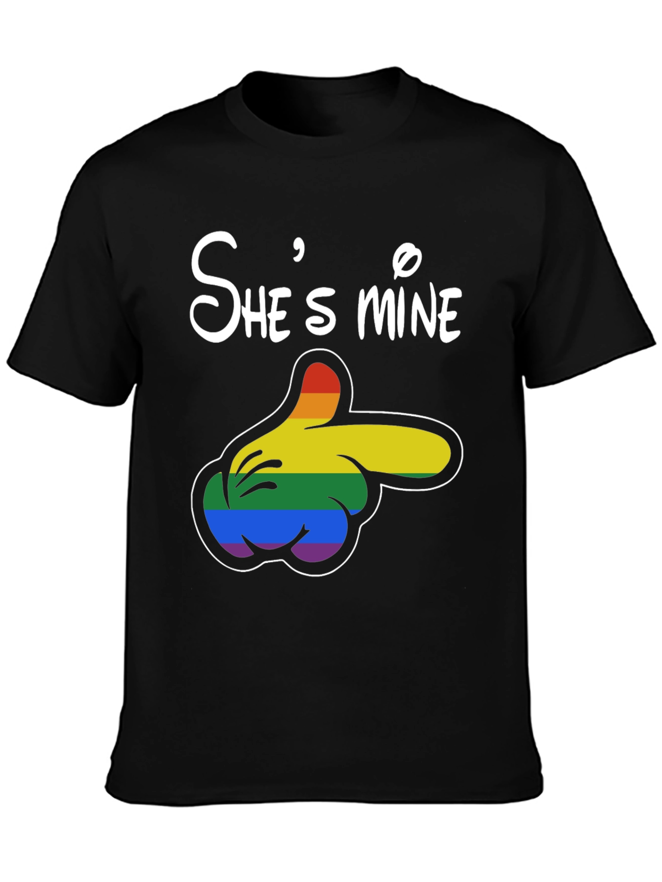 Shes Mine Rainbow Mickey Hand T-Shirt