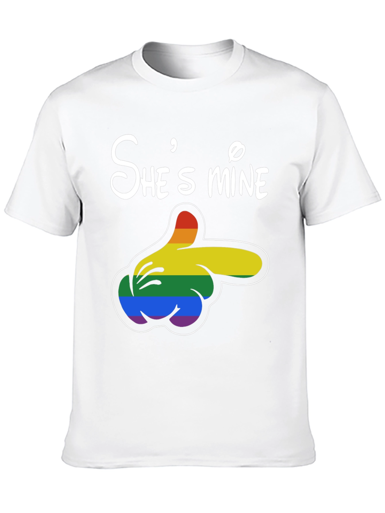 Shes Mine Rainbow Mickey Hand T-Shirt