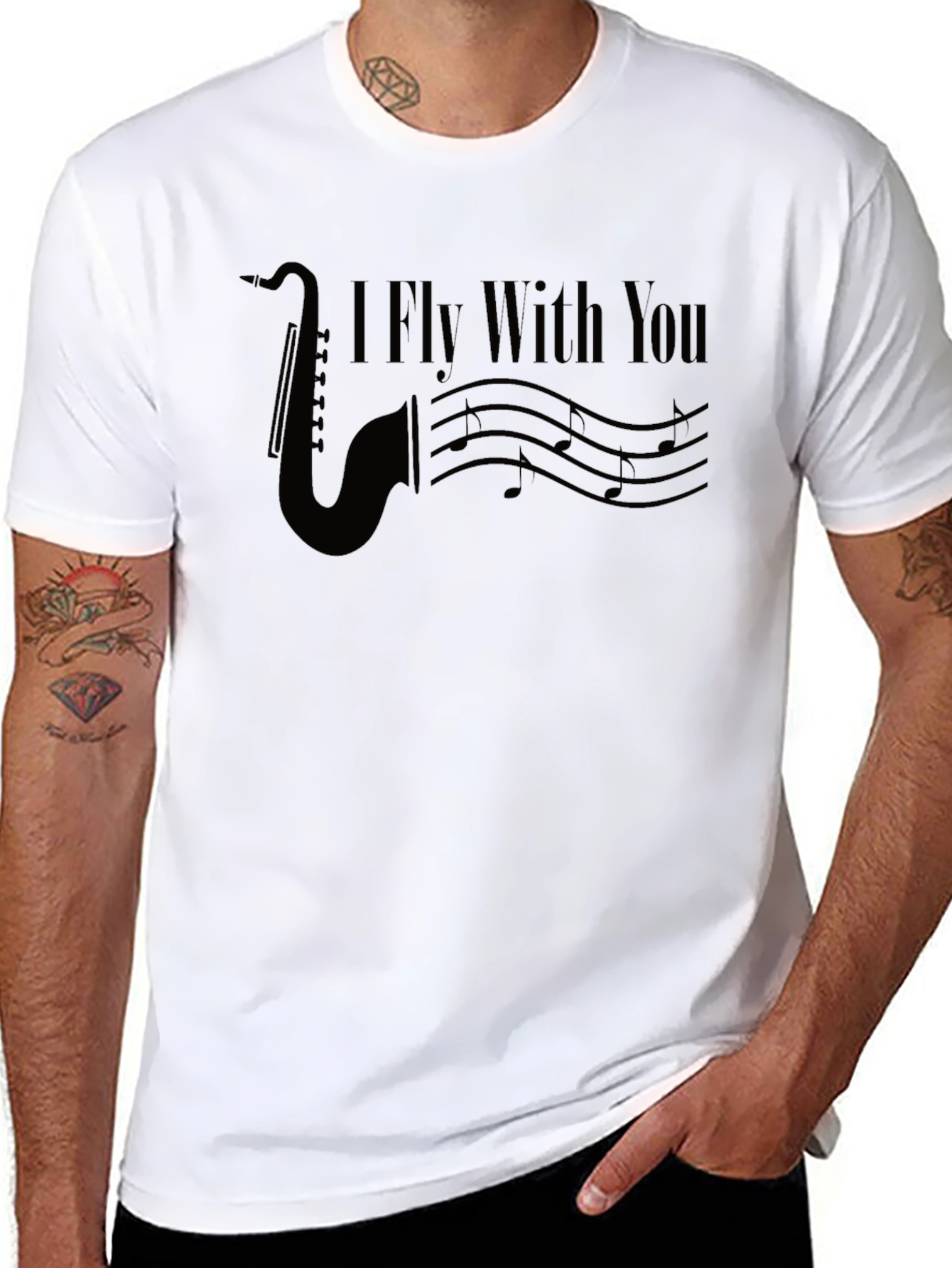I Fly With You Saxophone Graphic T-Shirt