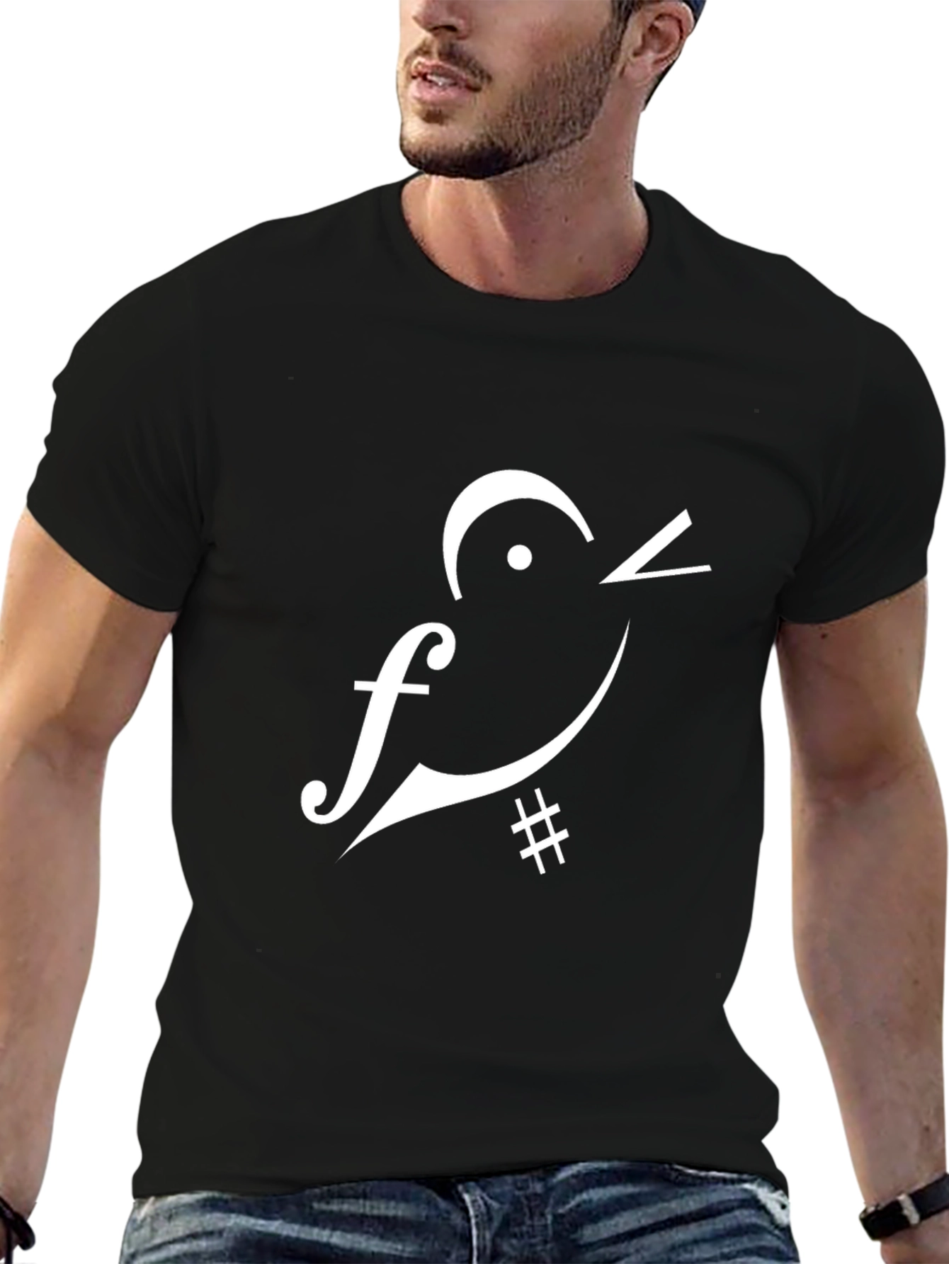 Musical Bird Black T-Shirt