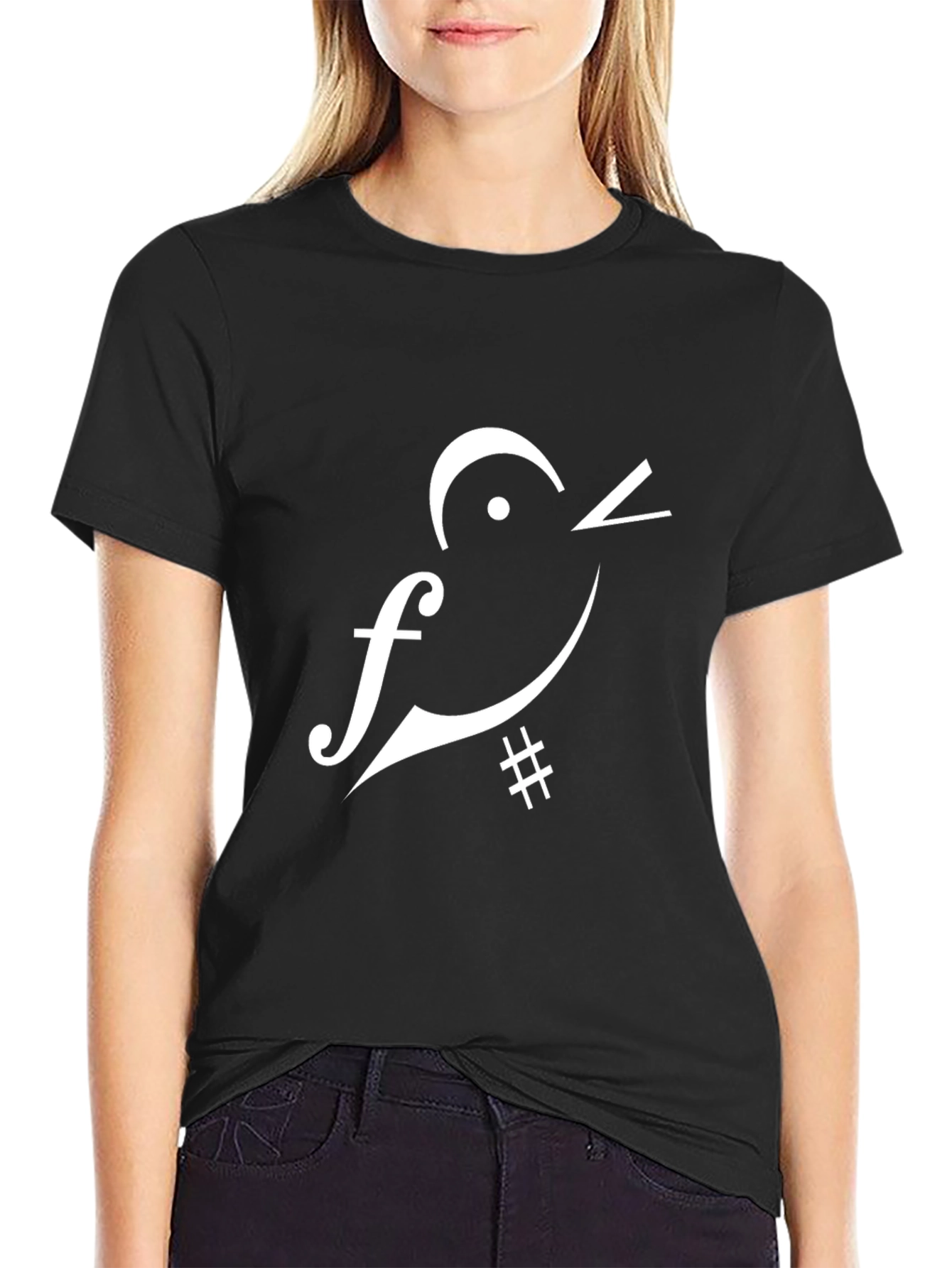 Musical Bird Black T-Shirt